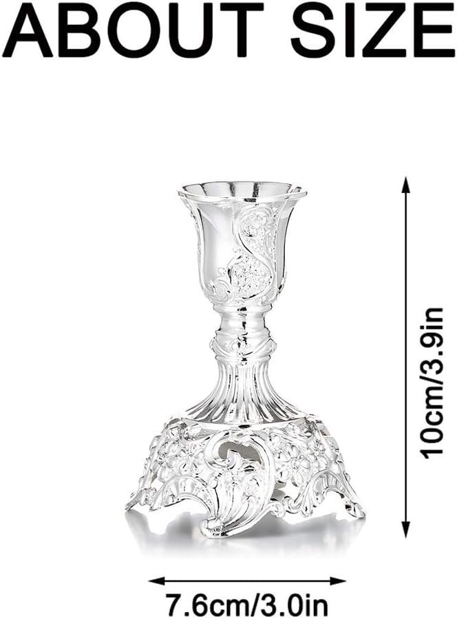 2er-Set Kerzenständer, Silber 2 × Klein