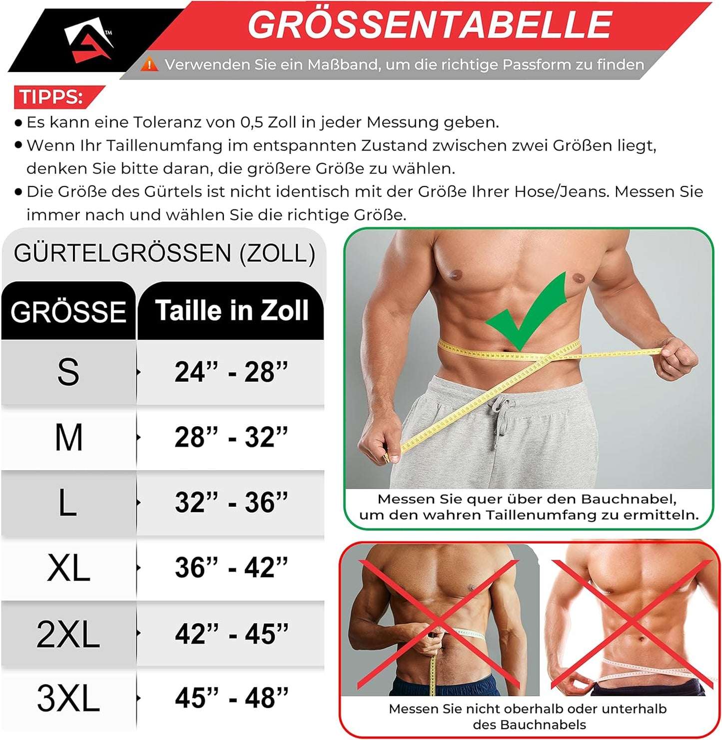 Gewichthebergürtel aus Leder mit Lendenwirbelstütze, XL