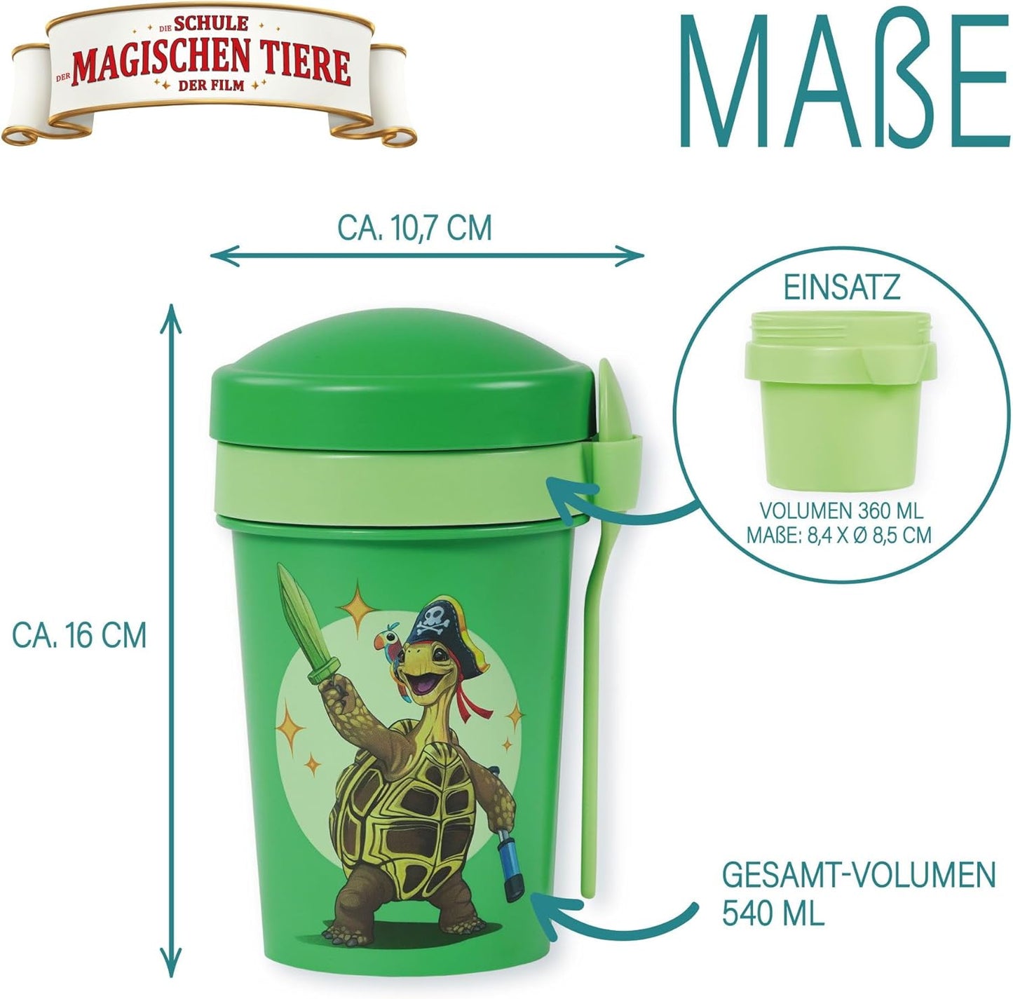 Müslibecher To Go mit Löffel, Grün