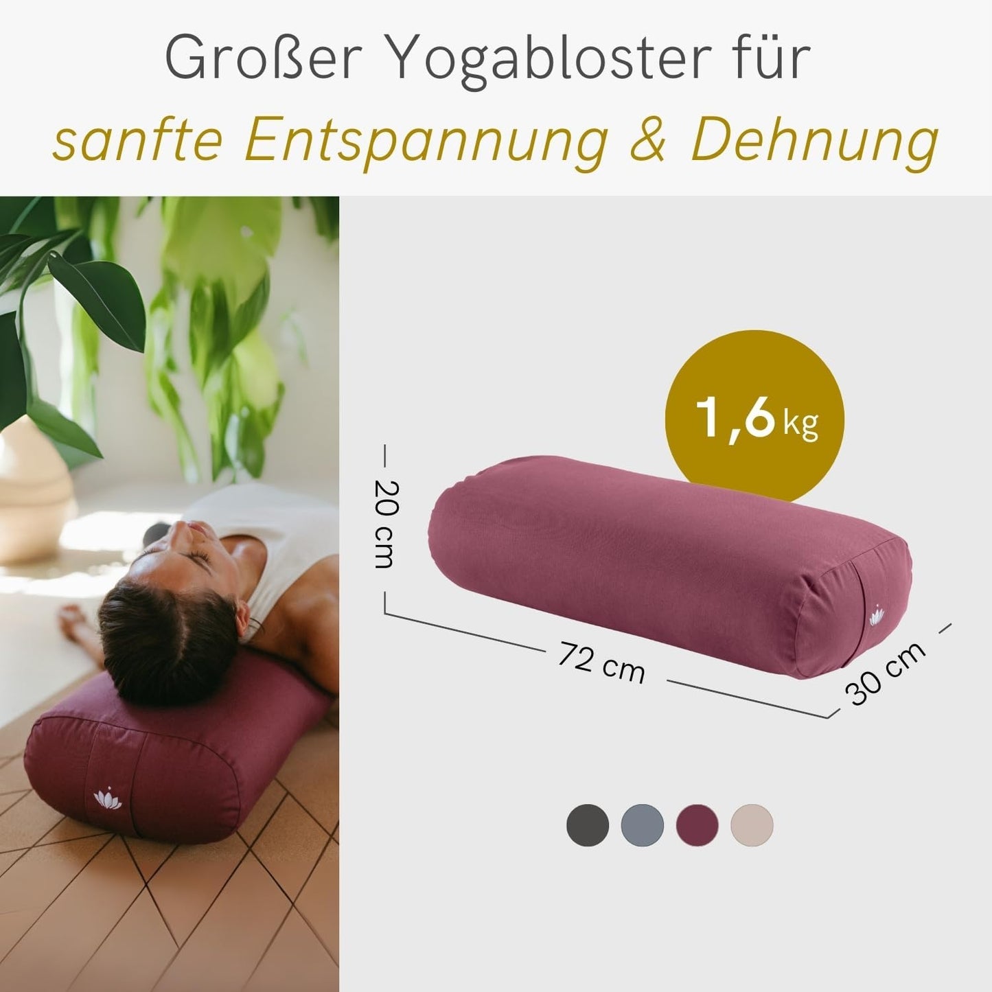 Yoga Bolster, Aubergine