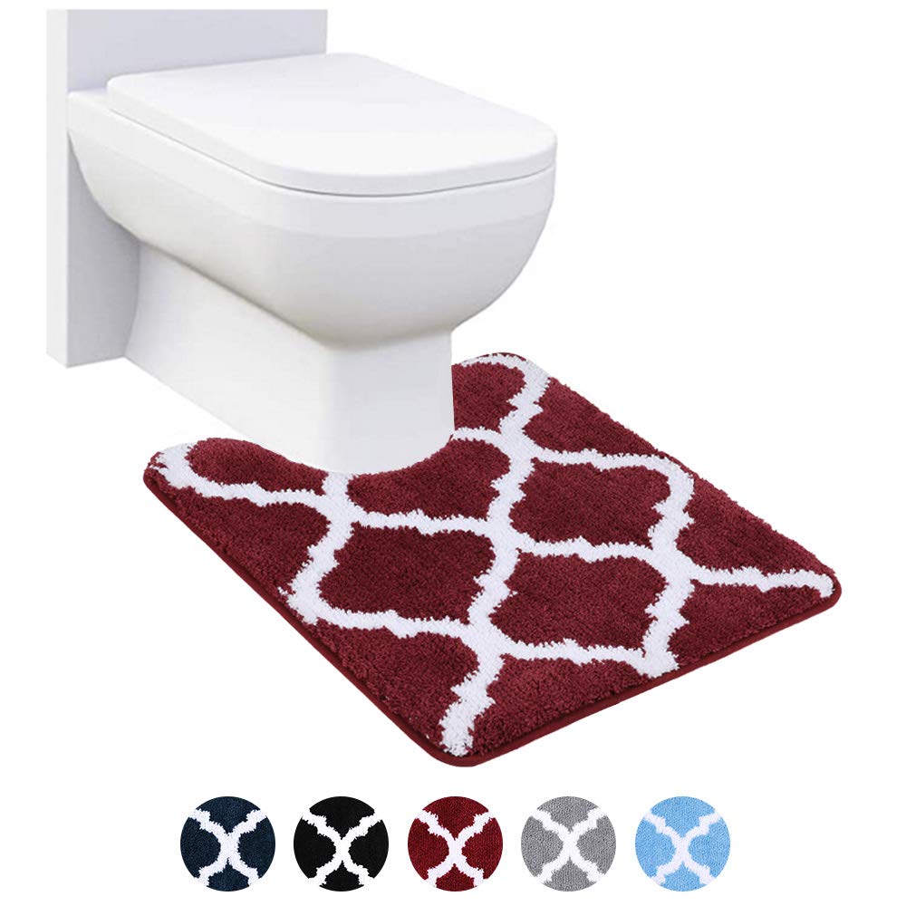 Rutschfester WC-Vorleger, 50x60 cm, 50 x 60 cm (U-förmig) Weinrot