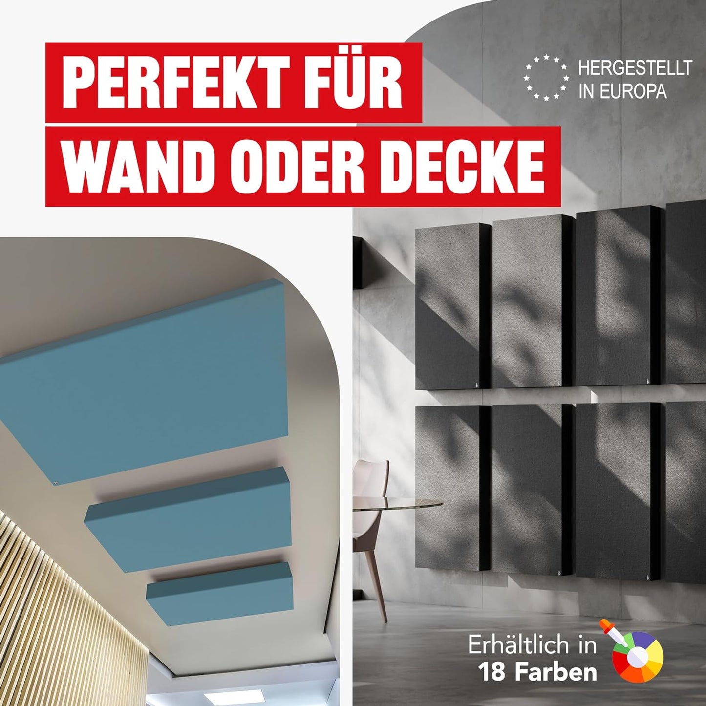 Schallabsorber Wandpaneel mit Akustikwolle, 100x50x11 cm Rosa