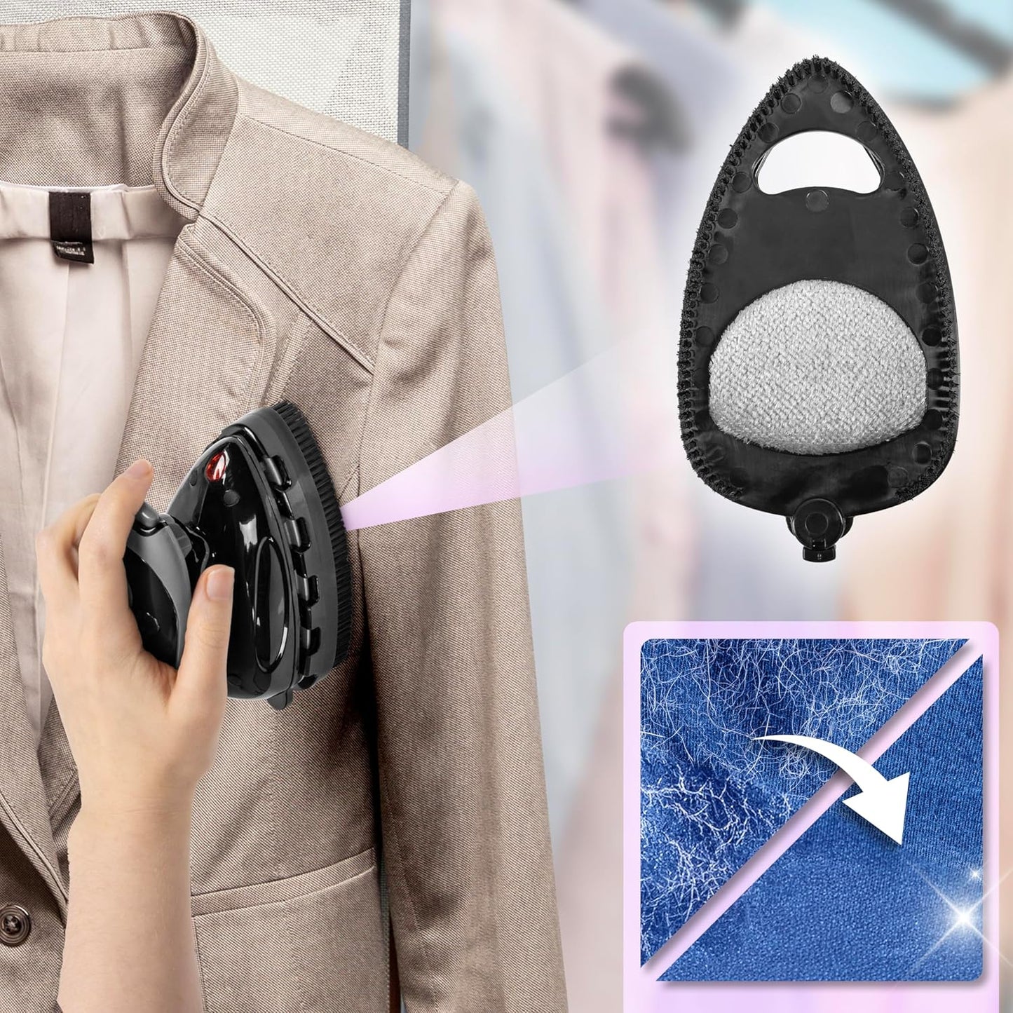 Mini-Reise-Dampfbügeleisen mit Keramikfläche, Si2 Bk