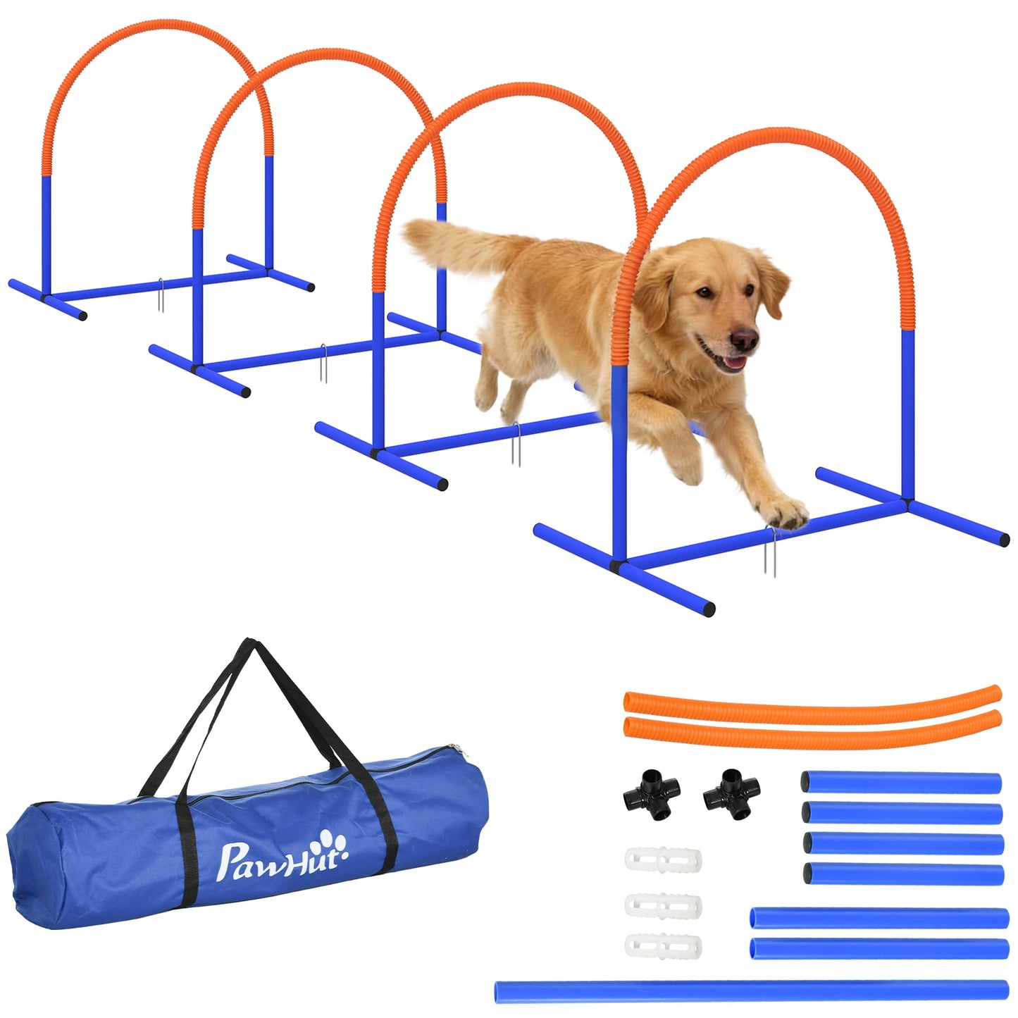 Hund Agility Set mit Tragetasche, Mehrfarbig