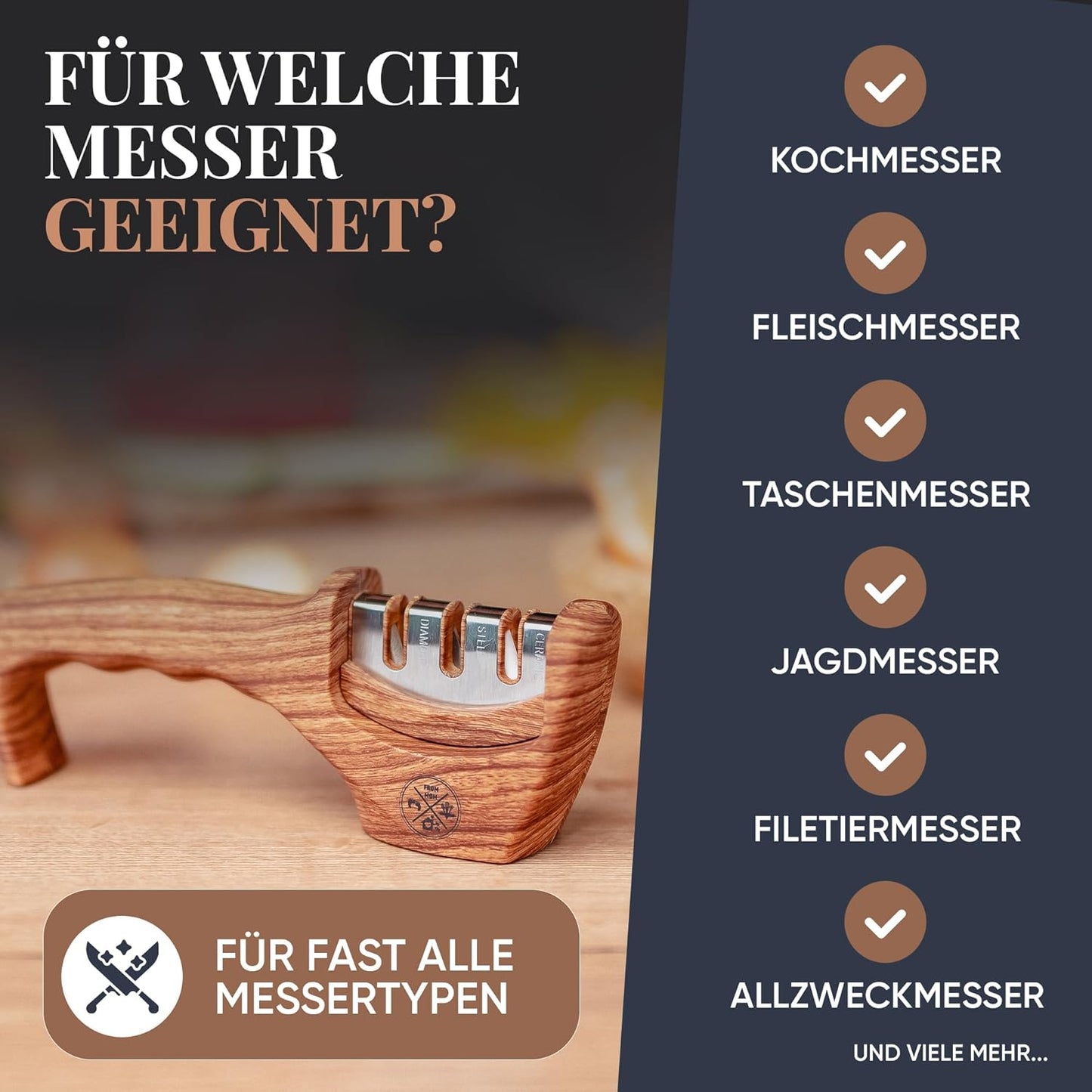 Ergonomischer Profi-Messerschärfer für Küchenmesser
