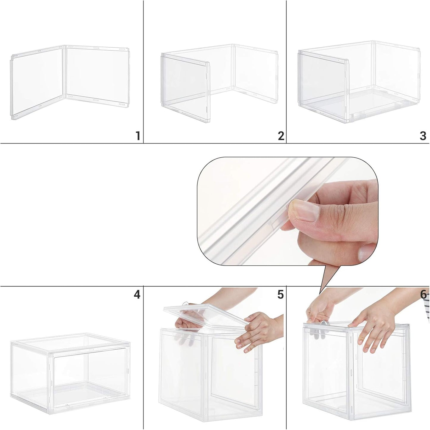 3er-Set Stapelbare Schuh-Organizer, Transparent 3er Set
