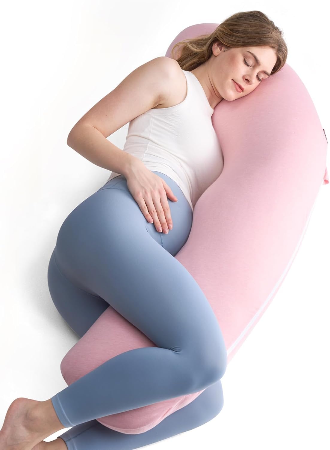 J-förmiges Seitenschläferkissen, Rosa