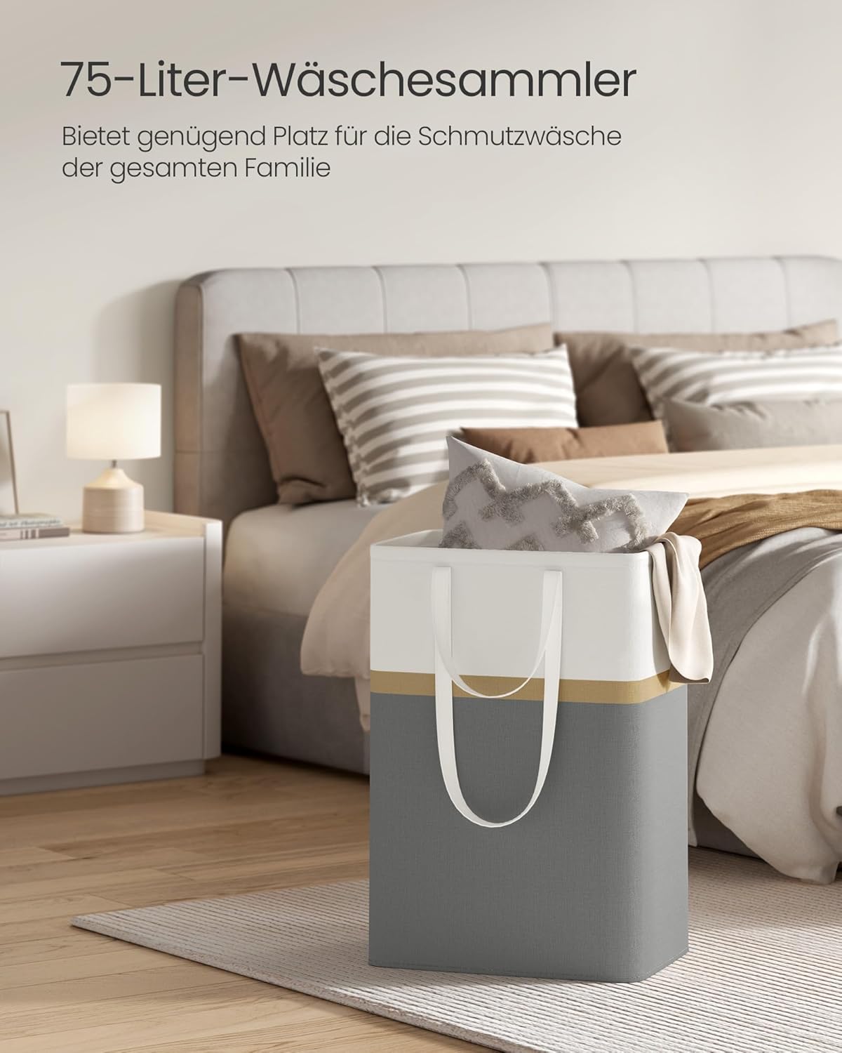 2er Set Wäschekorb, Schiefergrau 75 L