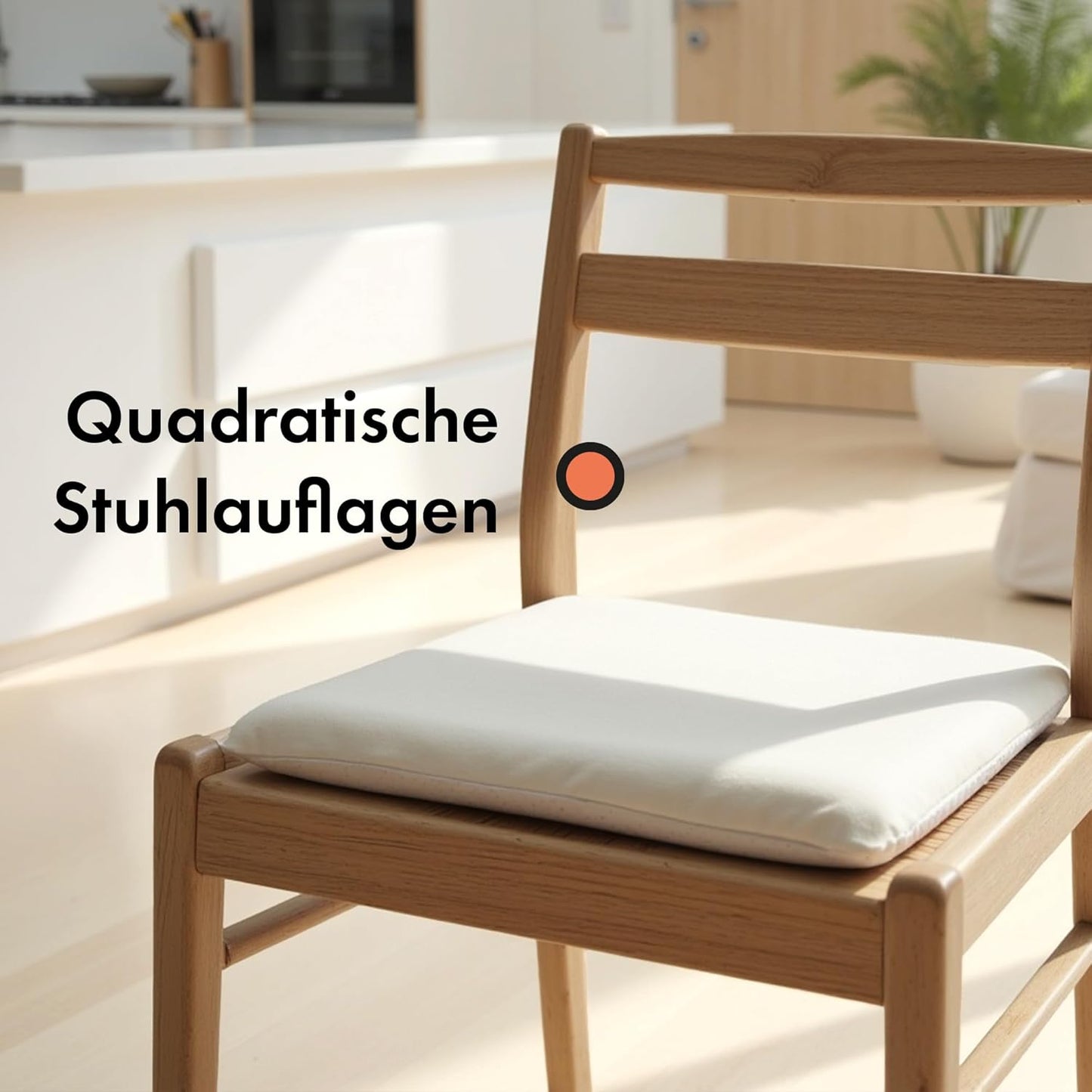 Memory-Foam Sitzkissen-Set (2 Stück, 40x40 cm), Beige Eckig 2 Pack