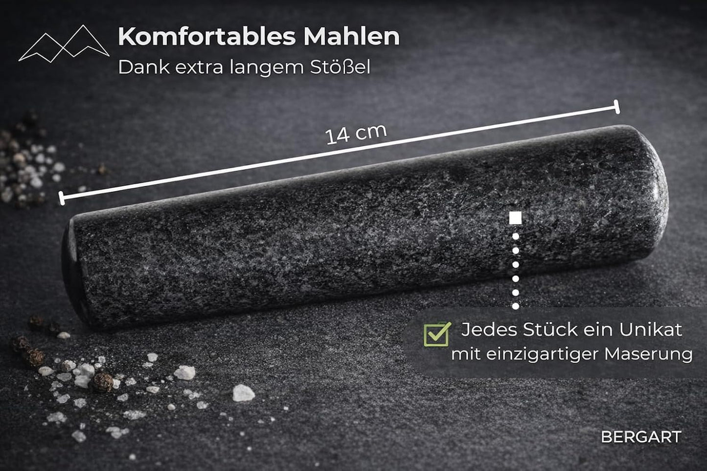 Granit-Mörser mit Stössel