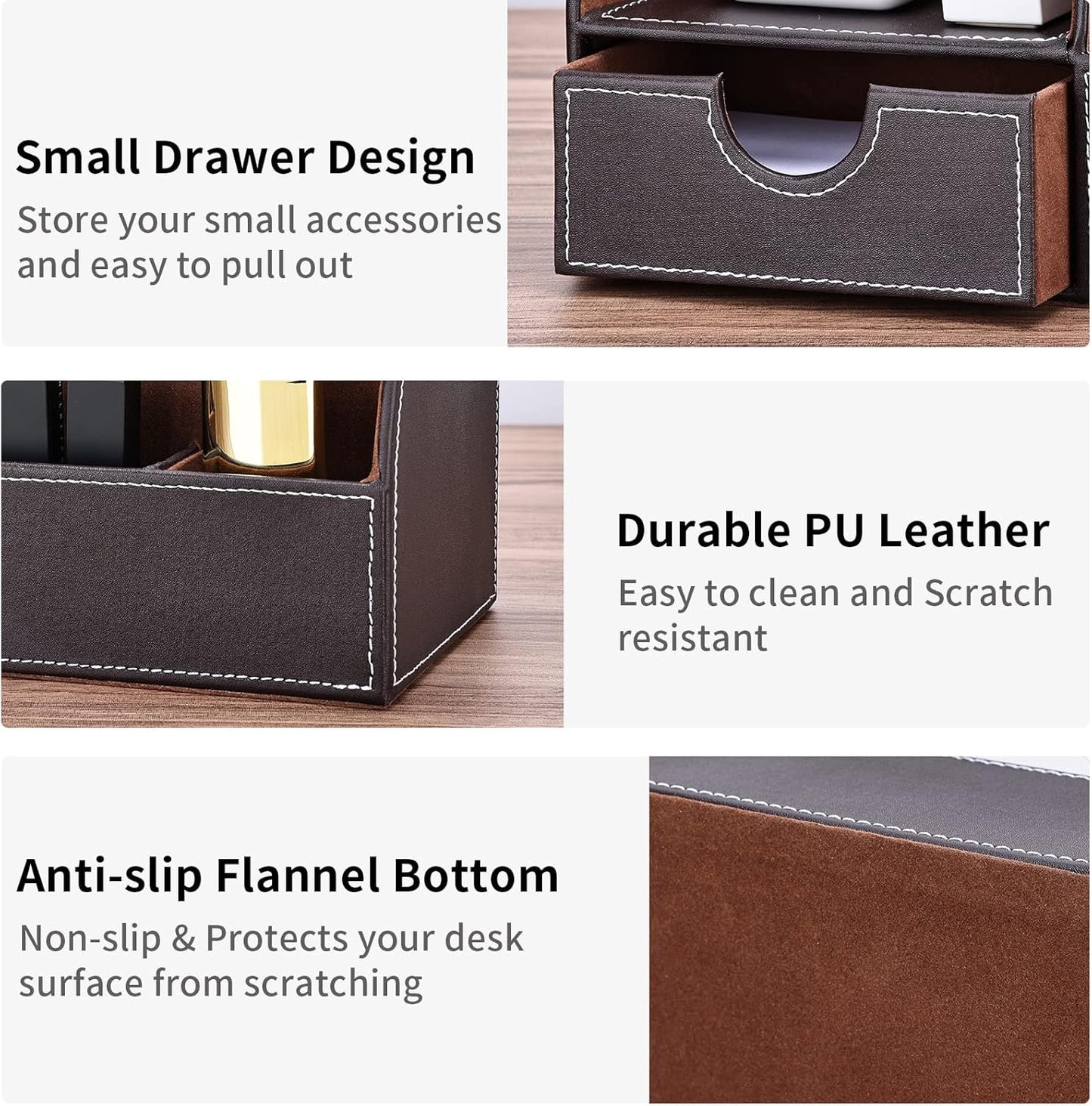 Schreibtisch Organizer mit 7 Fächern, Braun