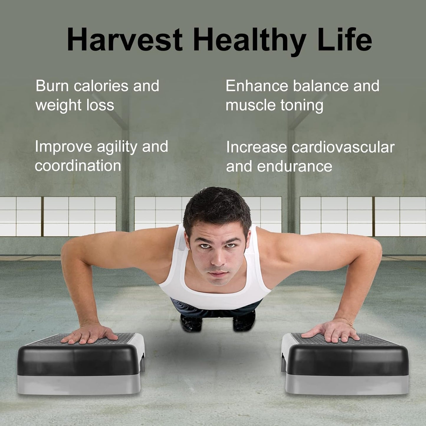 Höhenverstellbarer Fitness-Stepper (2 Stufen)