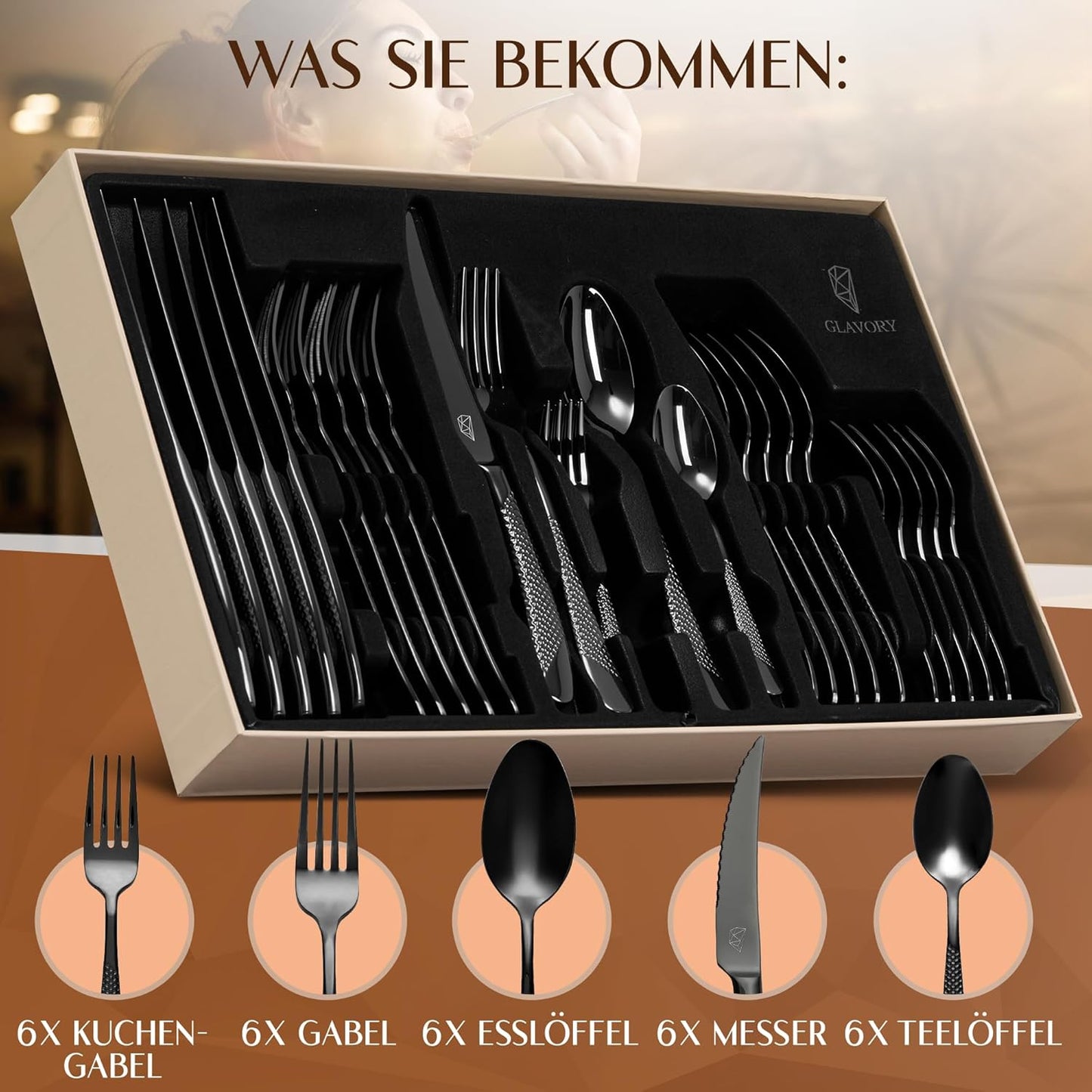 Besteck-Set Aurora für 6 Personen, Aurora, 30
