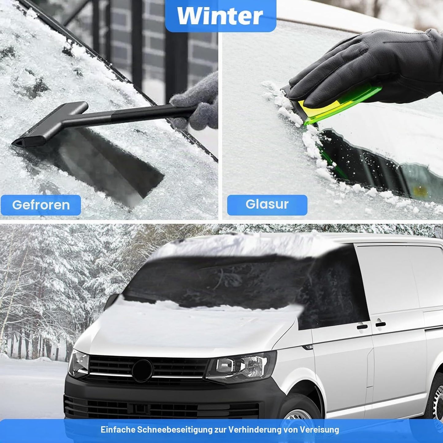Windschutzscheibenabdeckung Ersatz für VW T6, Schwarz Massgeschneidert für VW T6