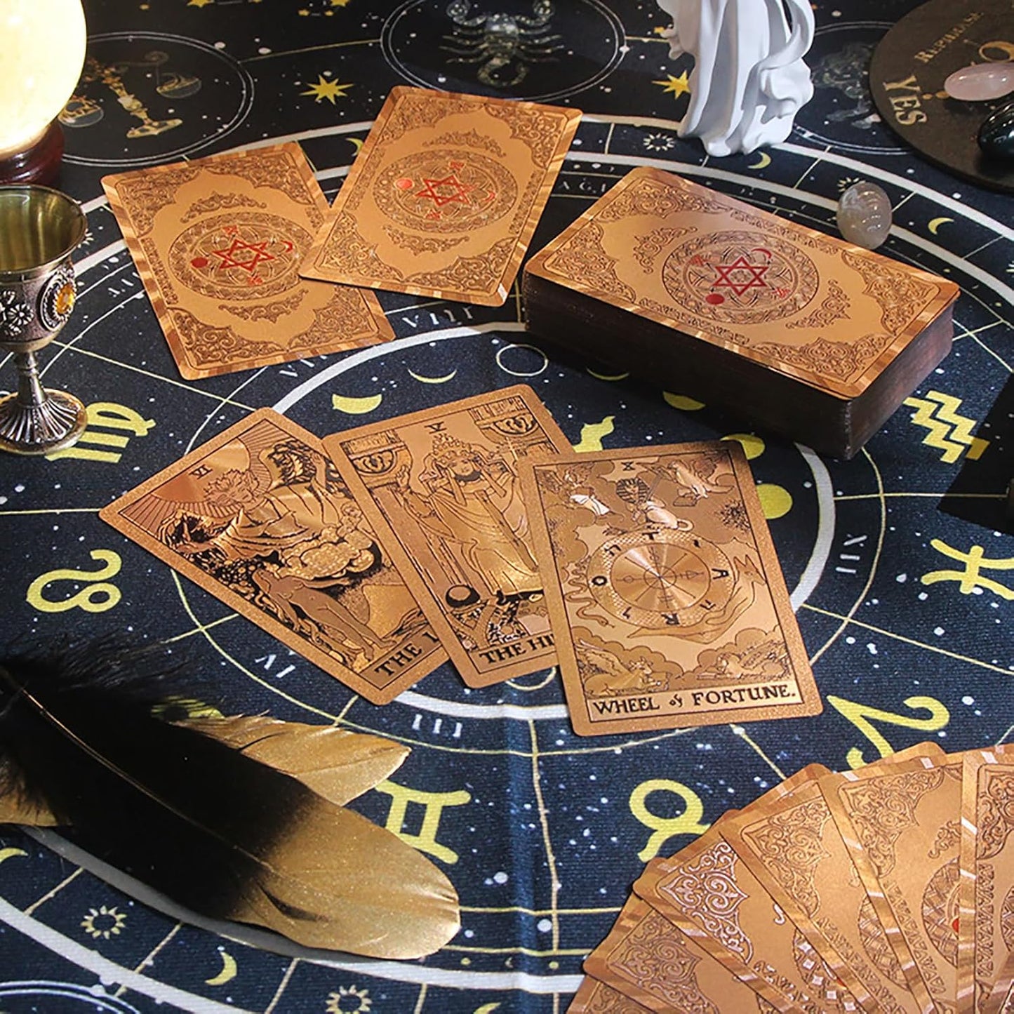 Tarotkarten-Set für Anfänger mit Buch, Pink Rosa