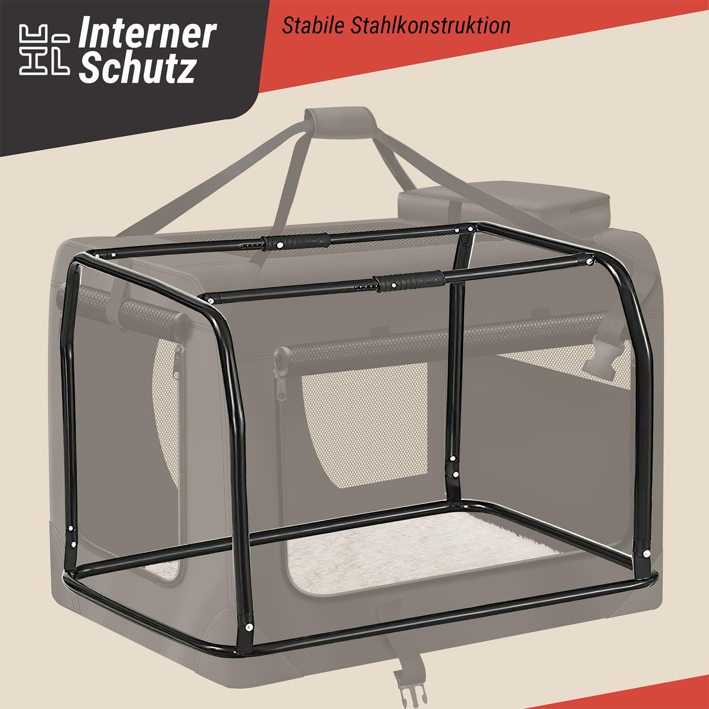 Faltbare Hunde-Transportbox, S - 49x34x34 cm