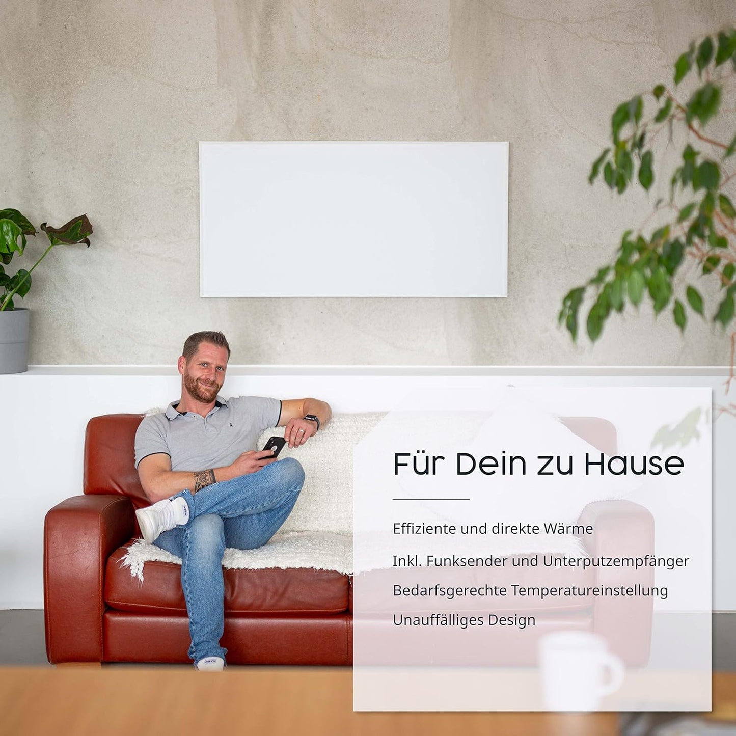 Infrarot Deckenheizung ‎M-360, 360 W, Deckenheizung mit Funk Komplettset