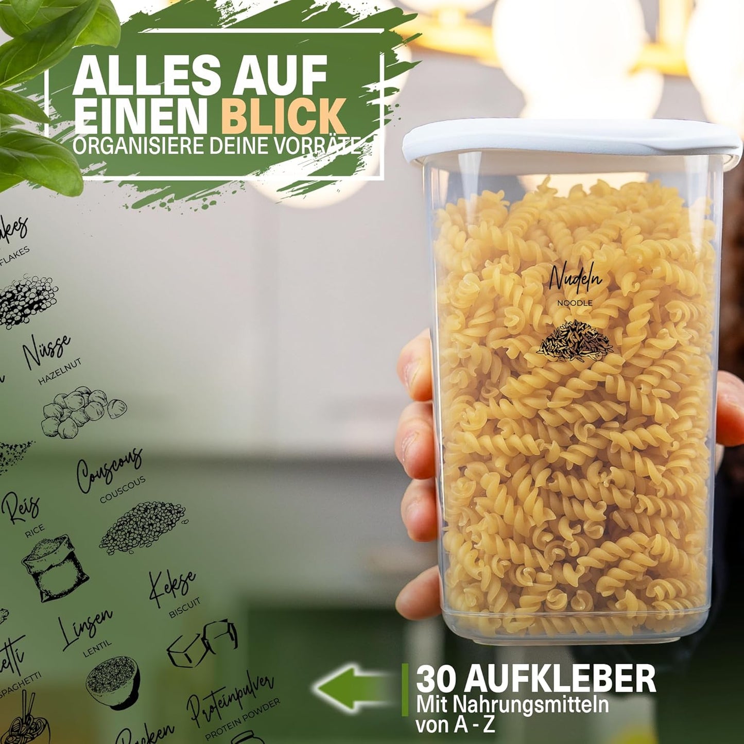 12er-Set Vorratsdosen, Weiss