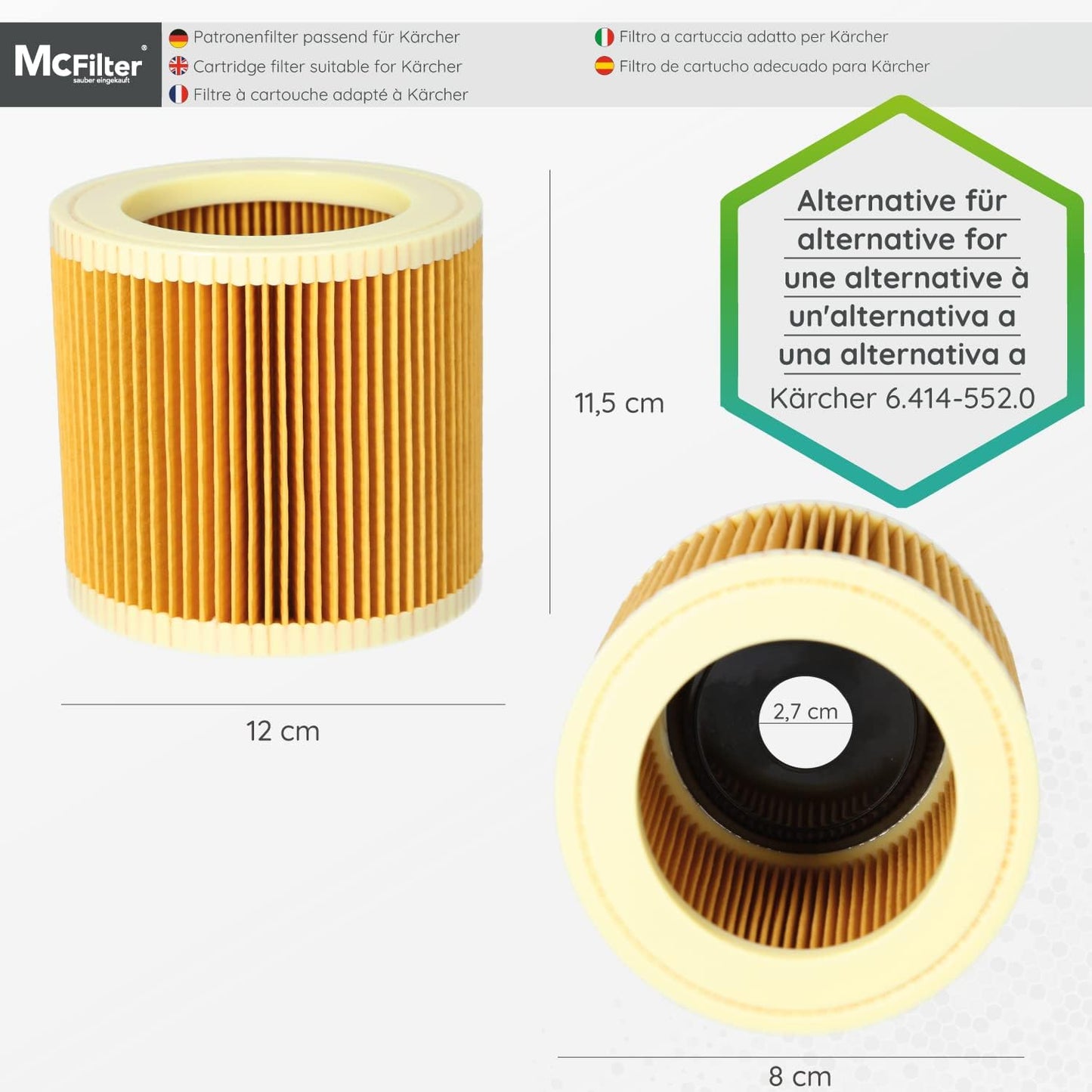 10-teiliges Staubsaugerbeutel Set für Kärcher, 10 Beutel + 1 Filter A 2604, A 2204, A 2254