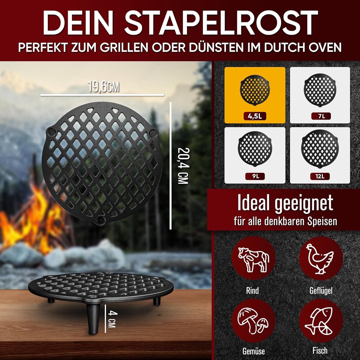 Stapelrost für Dutch Oven