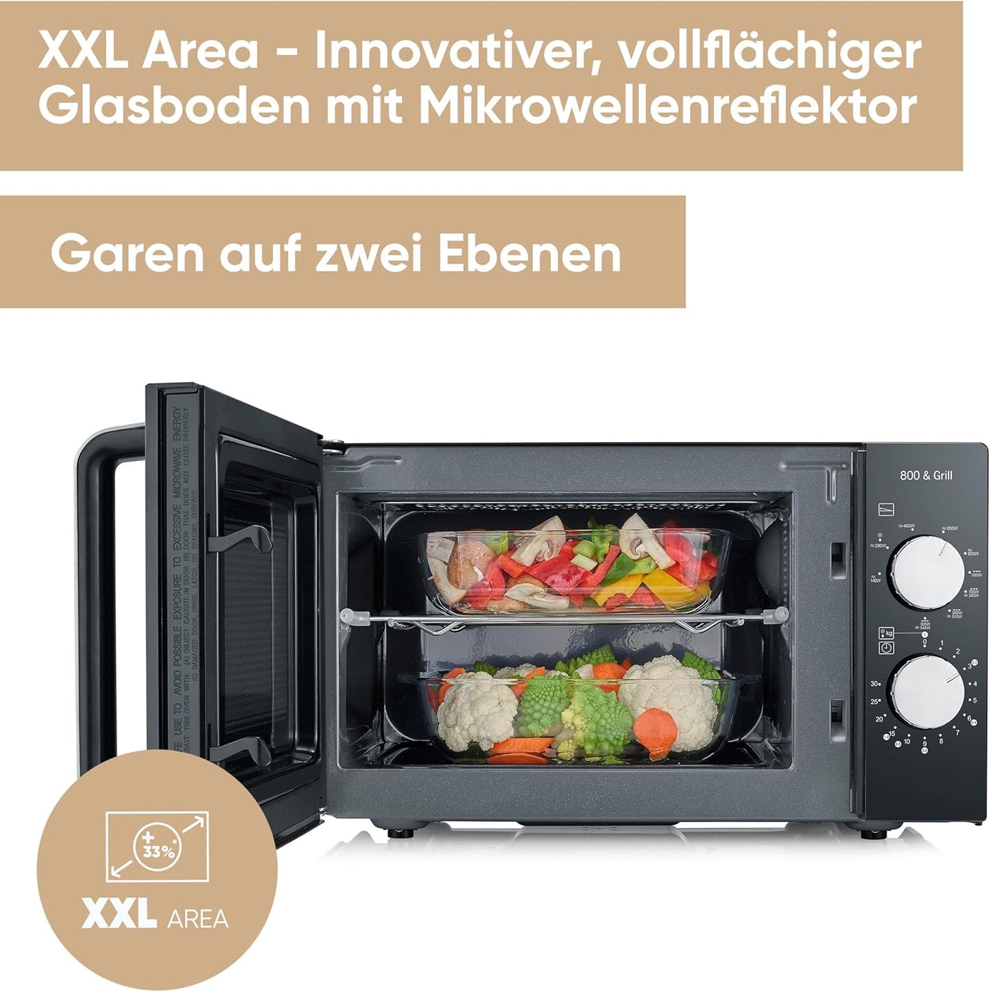 MW 7762 Mikrowelle mit Grill, 2-in-1 Grillfunktion, 20 Liter|Single