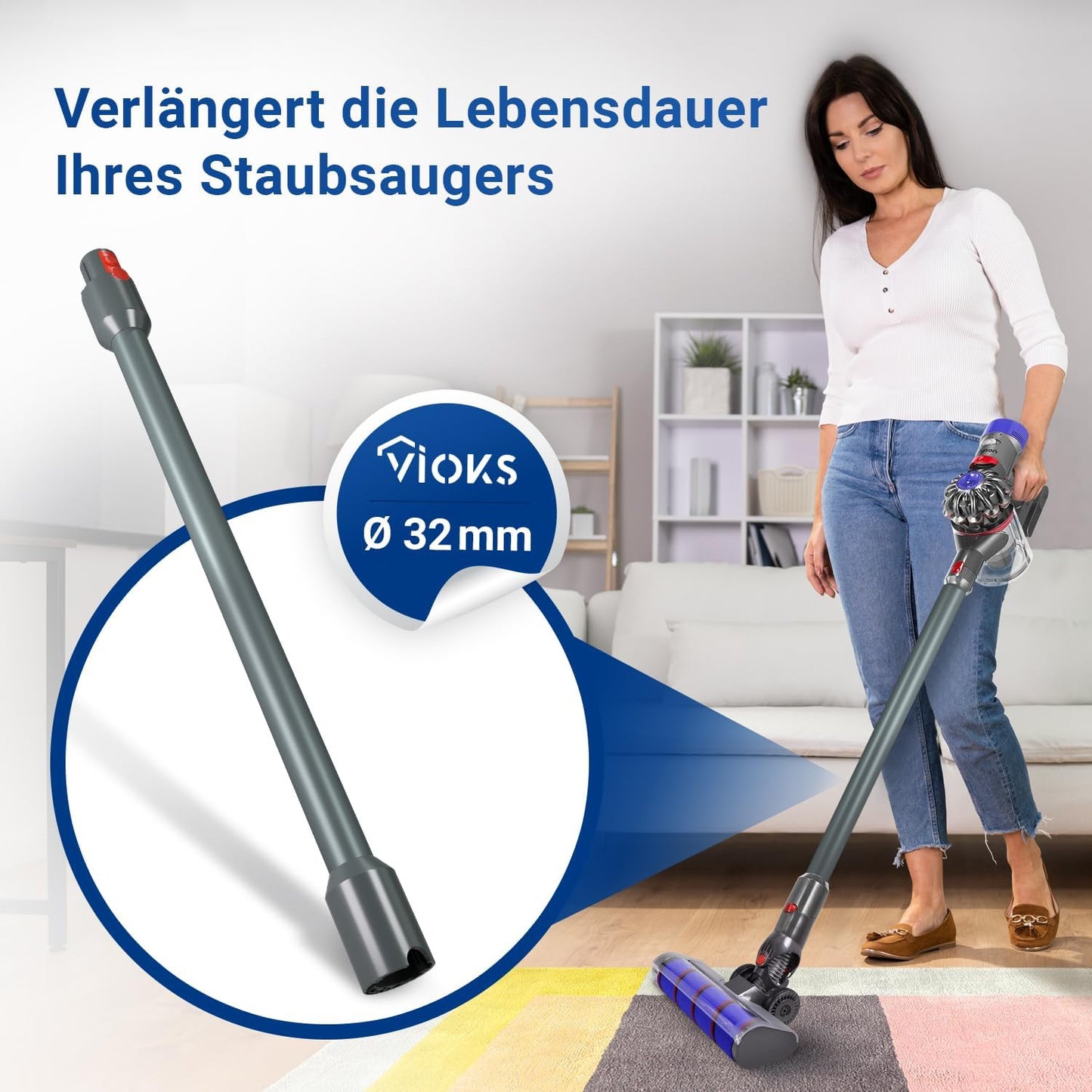 Ersatz-Saugrohr für Dyson, Grau