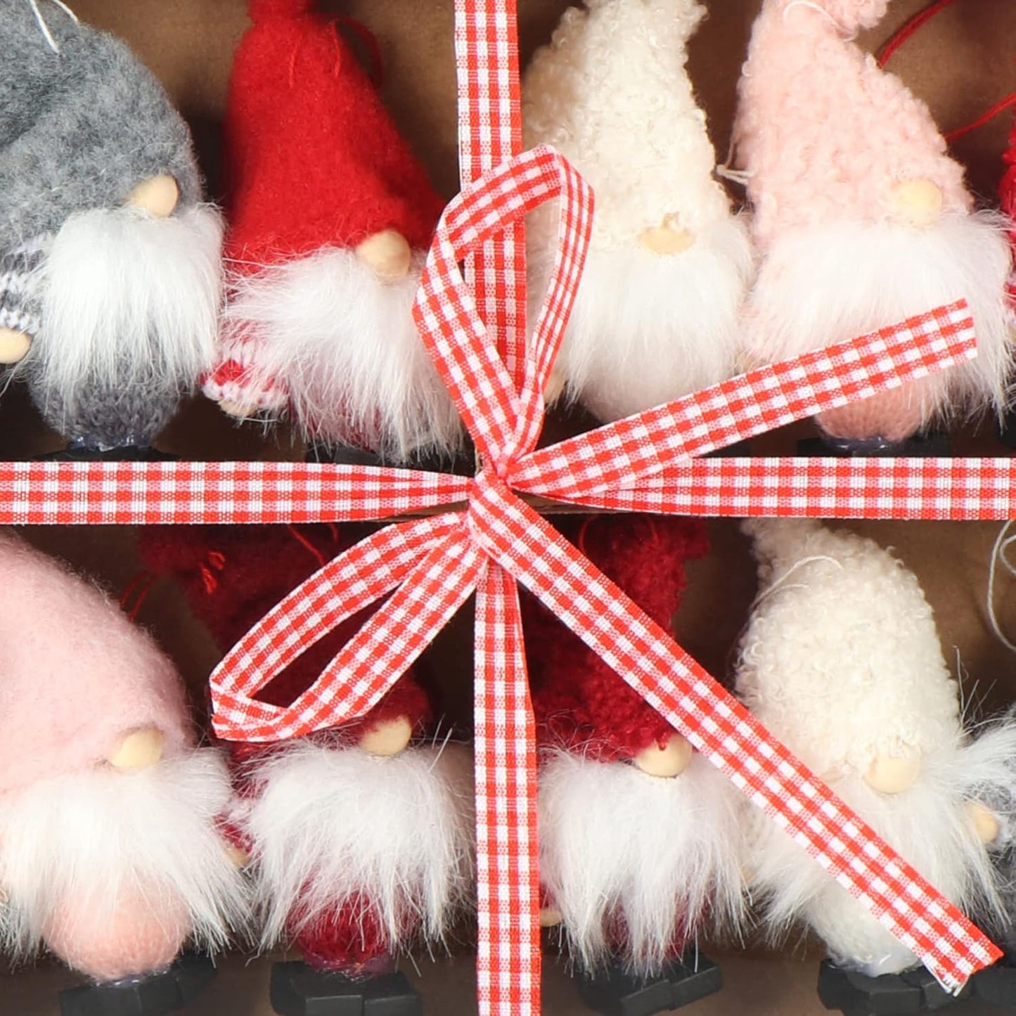 Weihnachtsmann-Anhänger Set (12 Stück), Big Pack D - Plüsch + Filz
