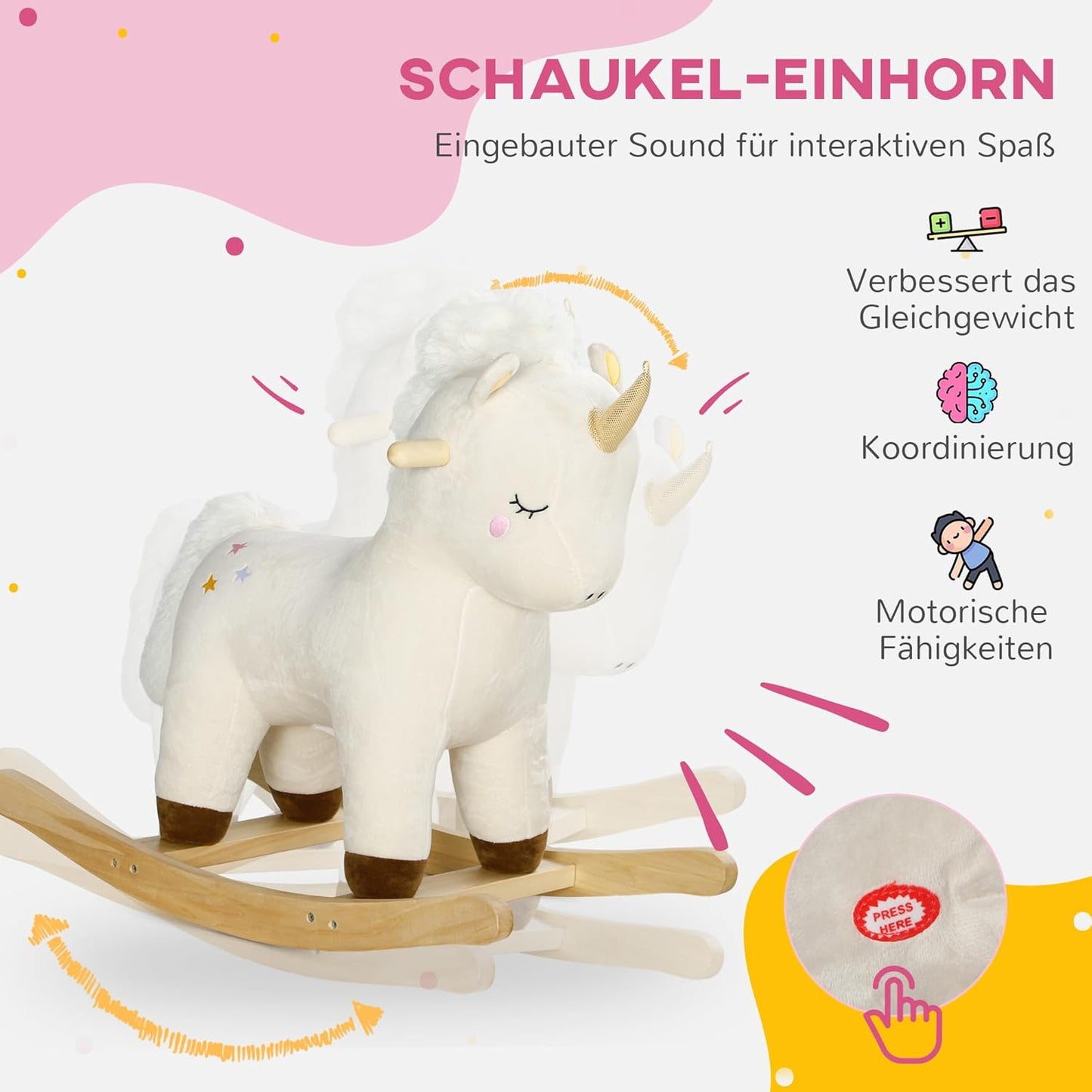 Schaukeltier Schaukelstuhl Einhorn
