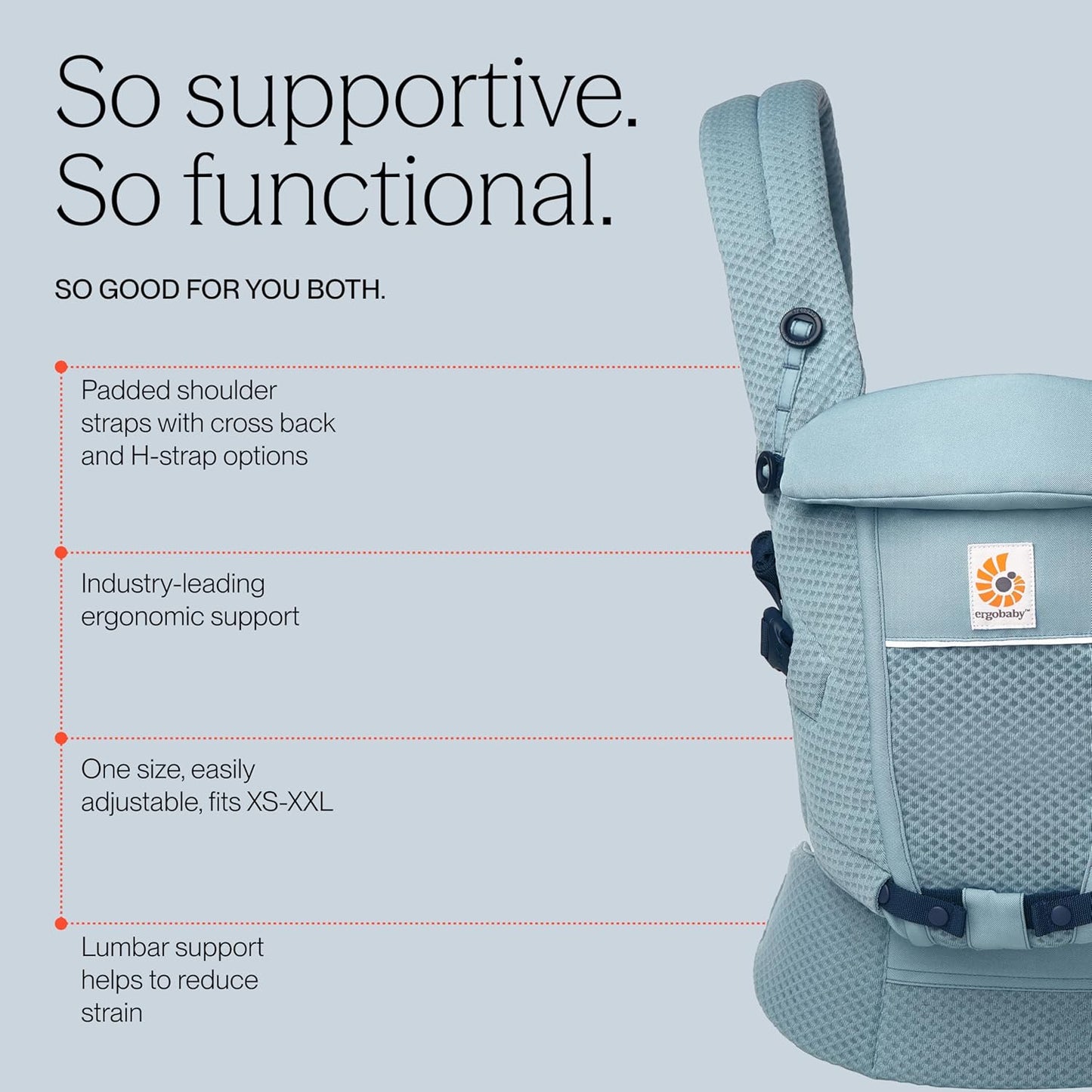 Adapt Babytrage, SoftFlex Mesh Slate Blue