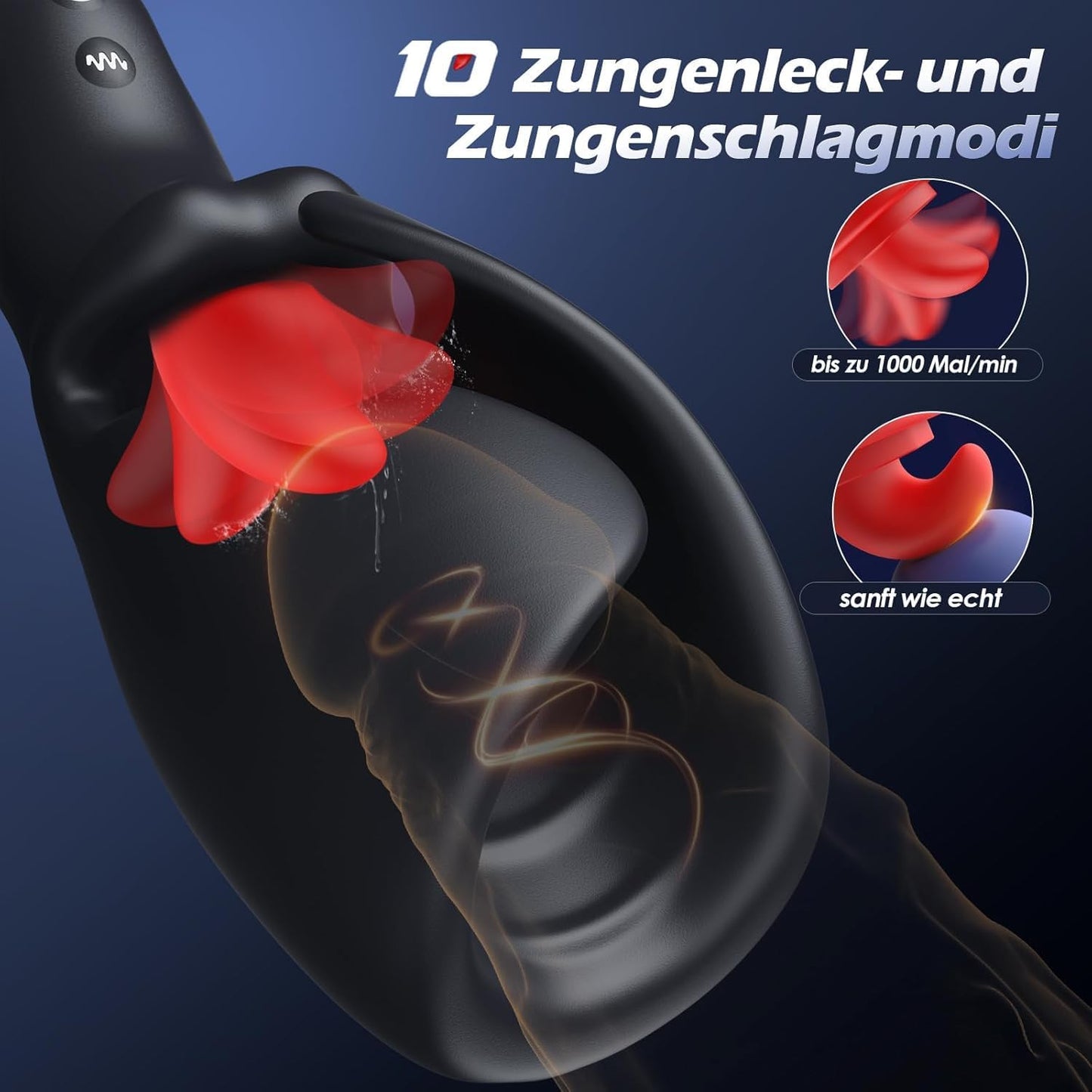 Sex Spielzeug für Männer Masturbator mit AI App, Black
