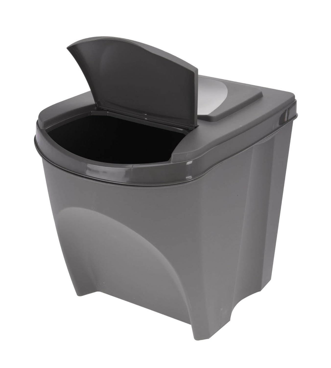 3er-Set Stapelbares Mülltrennsystem, steingrau 3er Set - 25 L
