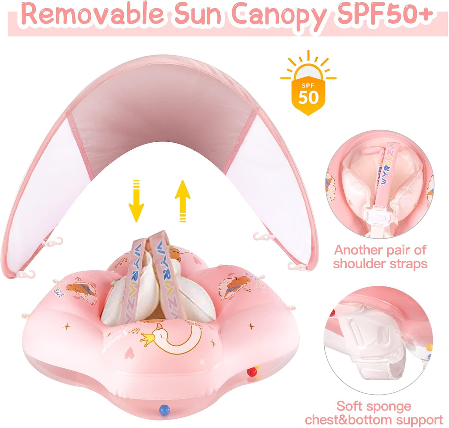 Baby-Schwimmhilfe mit Sonnendach, S (5-8KGS)