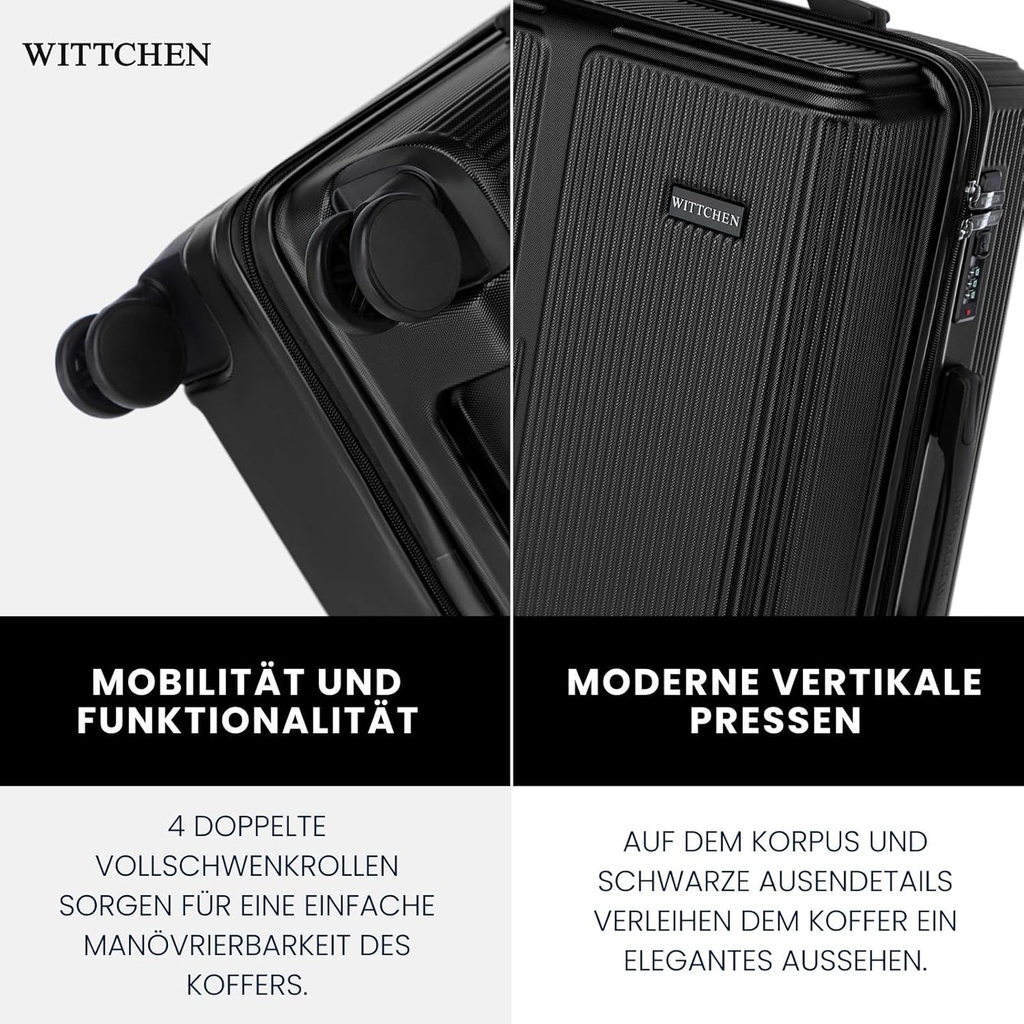 Hartschalen-Trolley, Schwarz Grosser Koffer - XL
