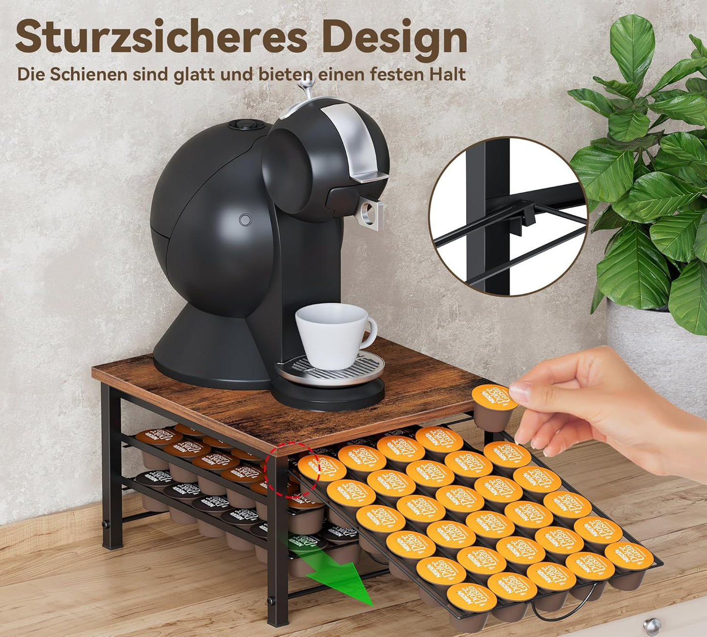 Kapselhalter für Dolce Gusto, Holz-90 Kaffeekapseln
