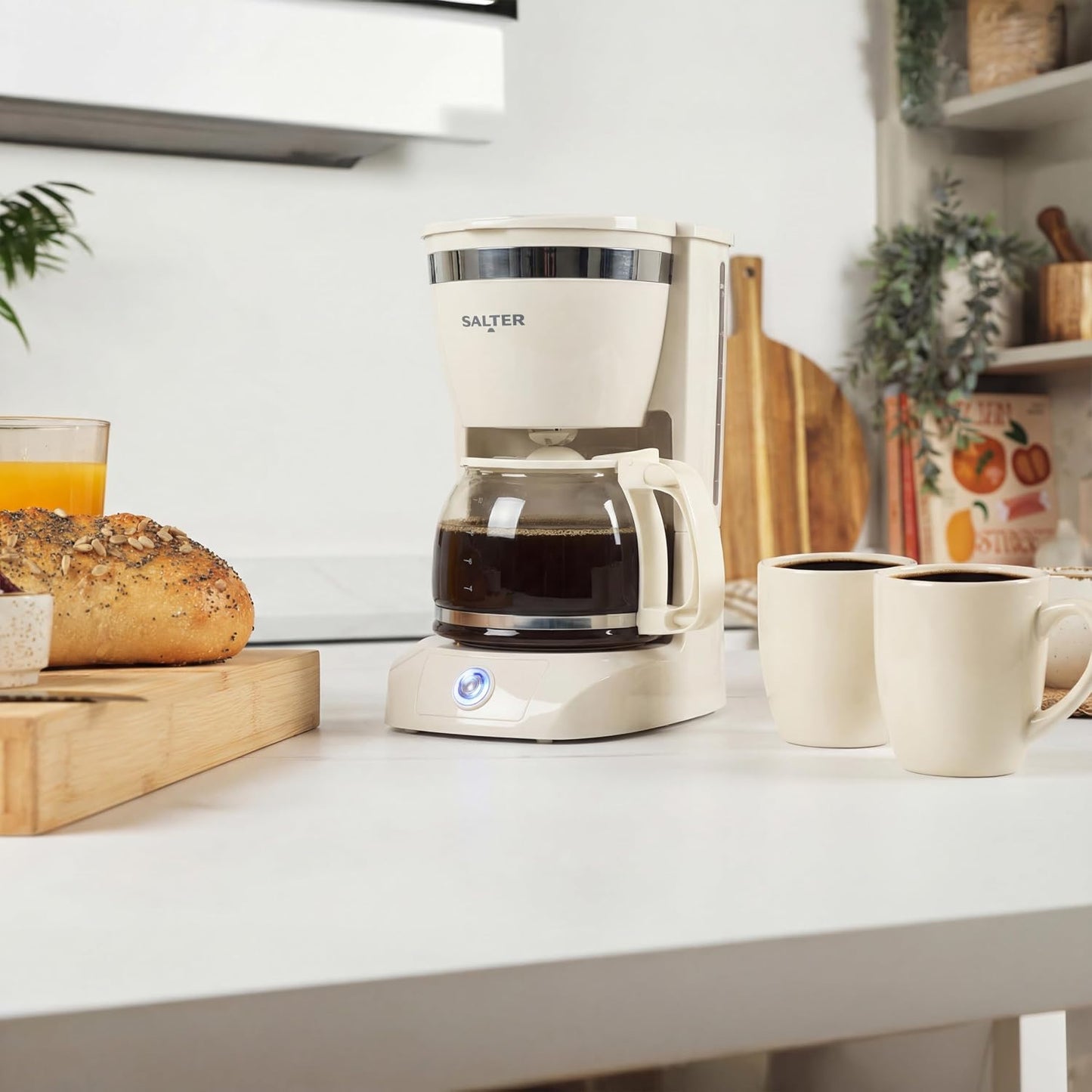 Retro Filterkaffeemaschine mit Glaskanne (1,25 l)
