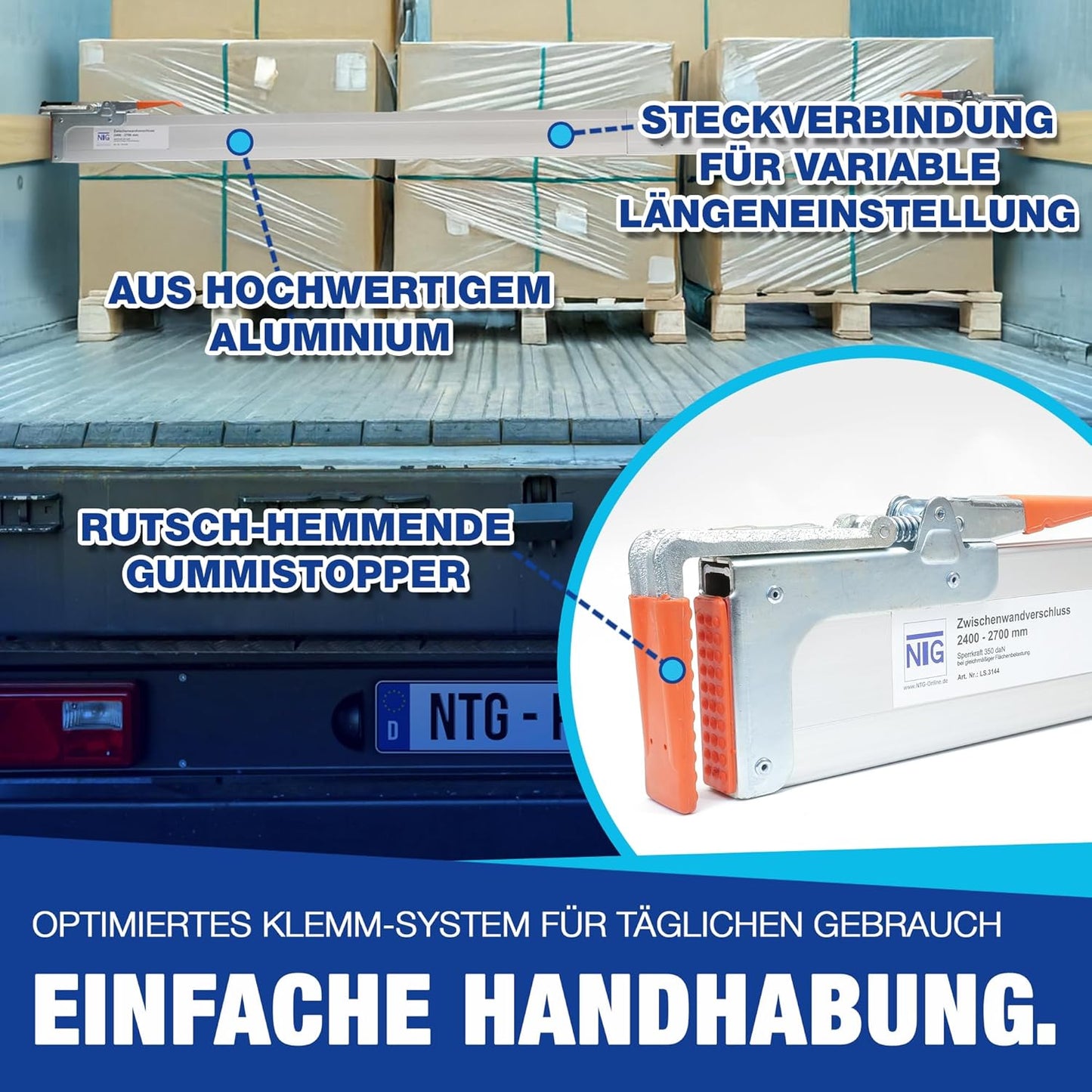 Ladungssicherung Zwischenwandverschluss für Anhänger, 1 Stück, Zwischenwandverschluss