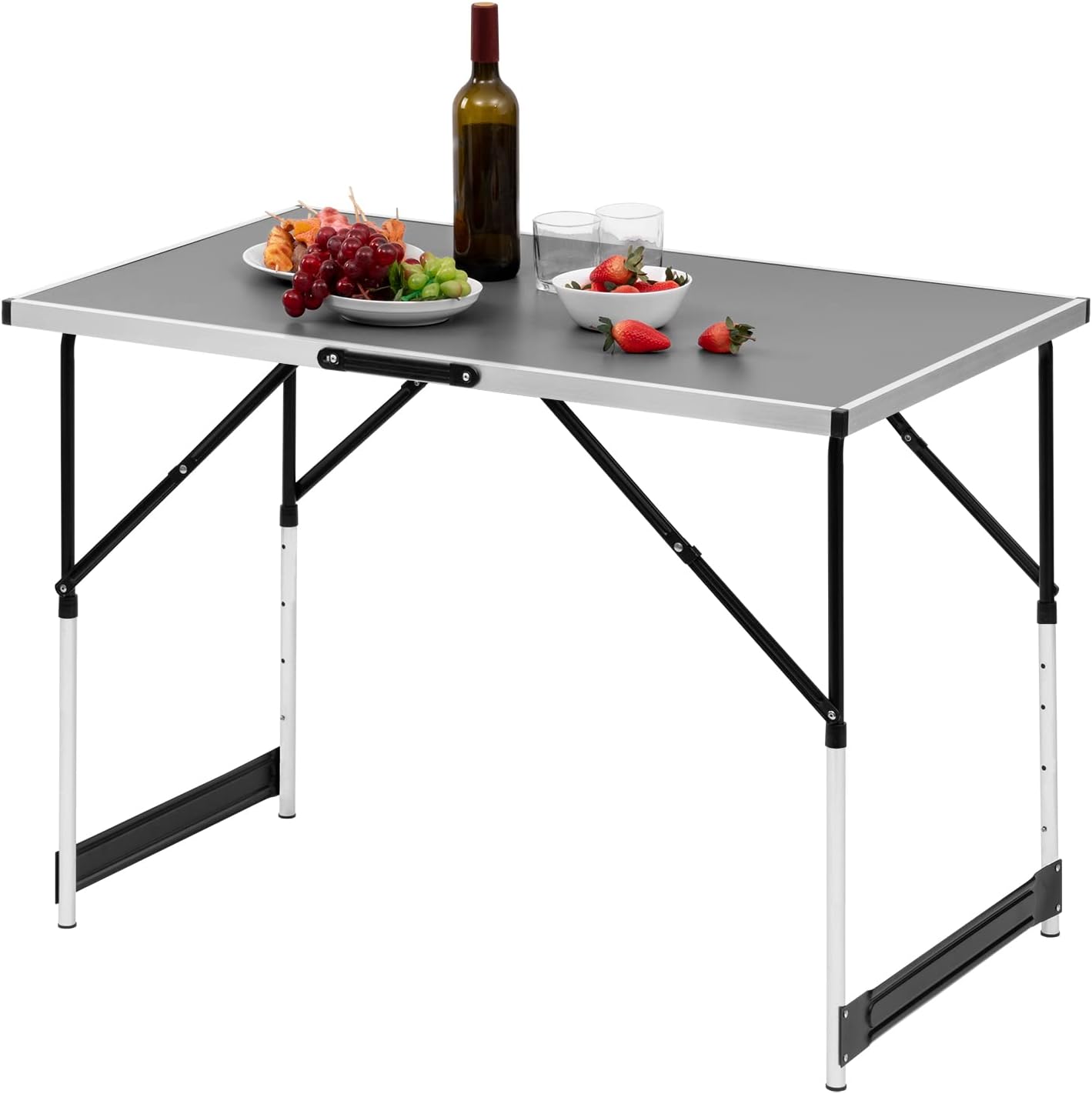 Höhenverstellbarer Klapptisch, Grau