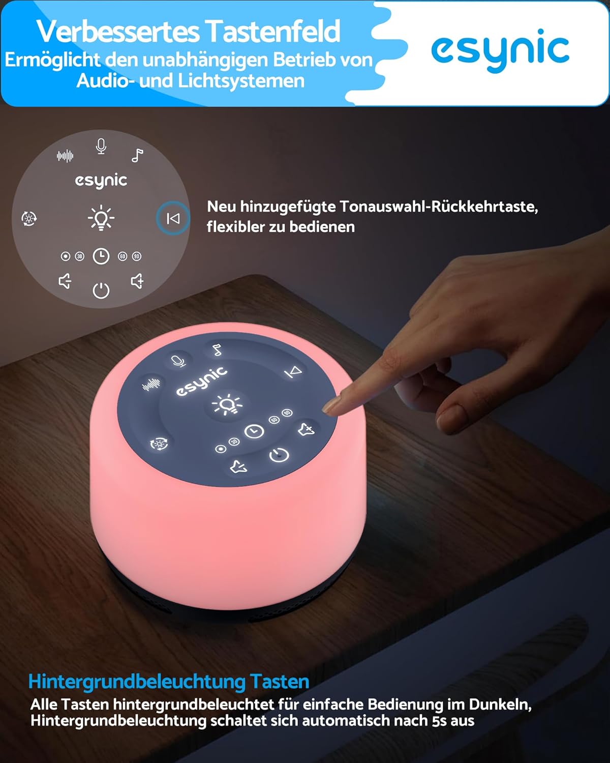 Einschlafhilfe mit LED-Nachtlicht, Weiß