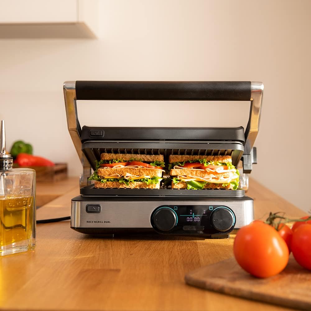 Elektrischer Tischgrill Rock'nGrill Dual 2000 W, 2000 W | Dual