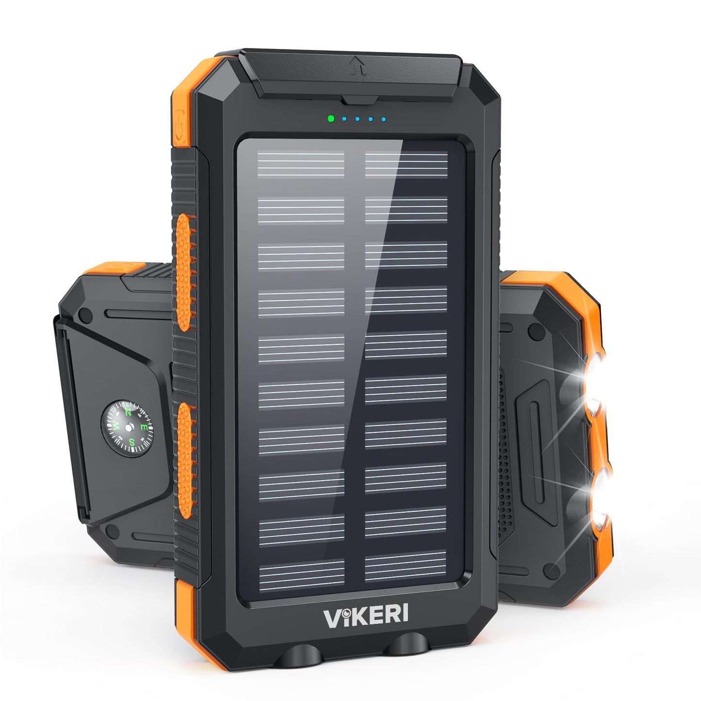 Solar Powerbank mit Taschenlampe, Gelb