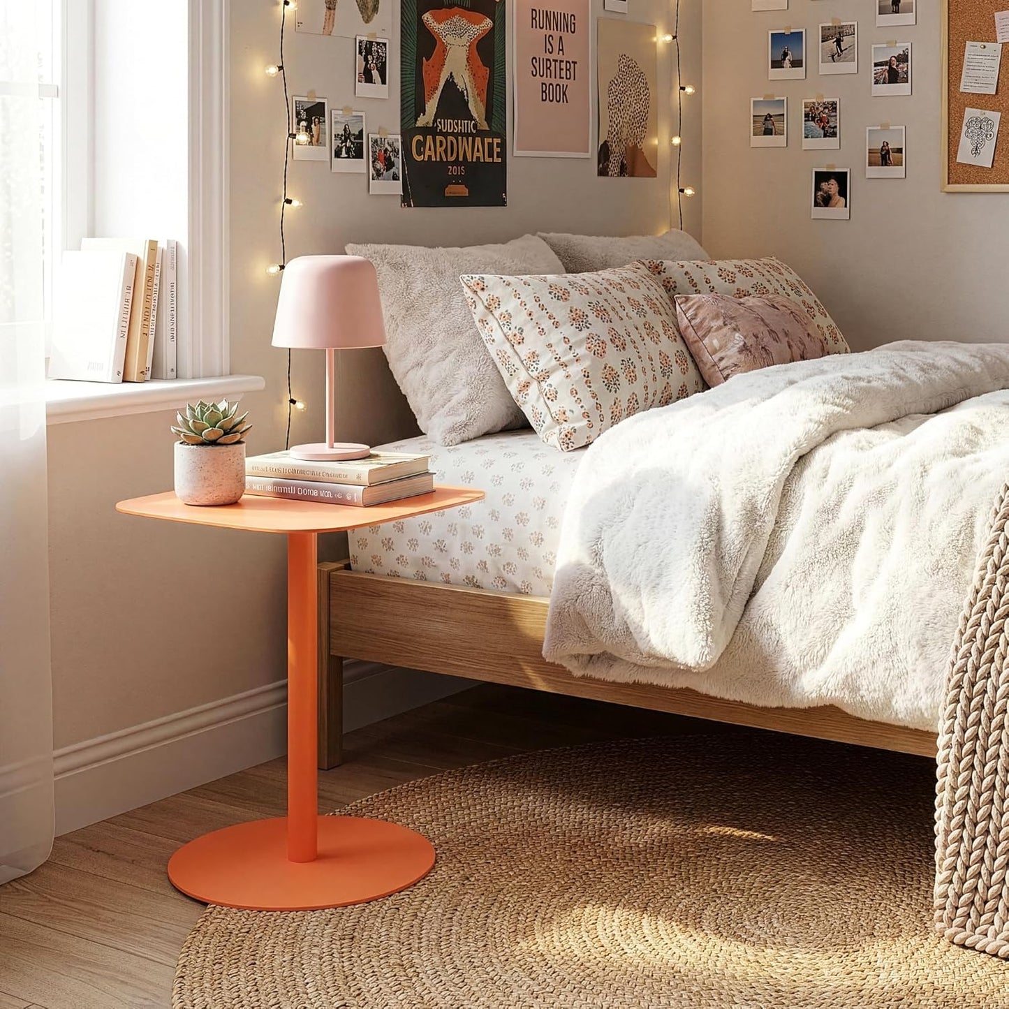 Beistelltisch Nastätten, Orange Quadratisch