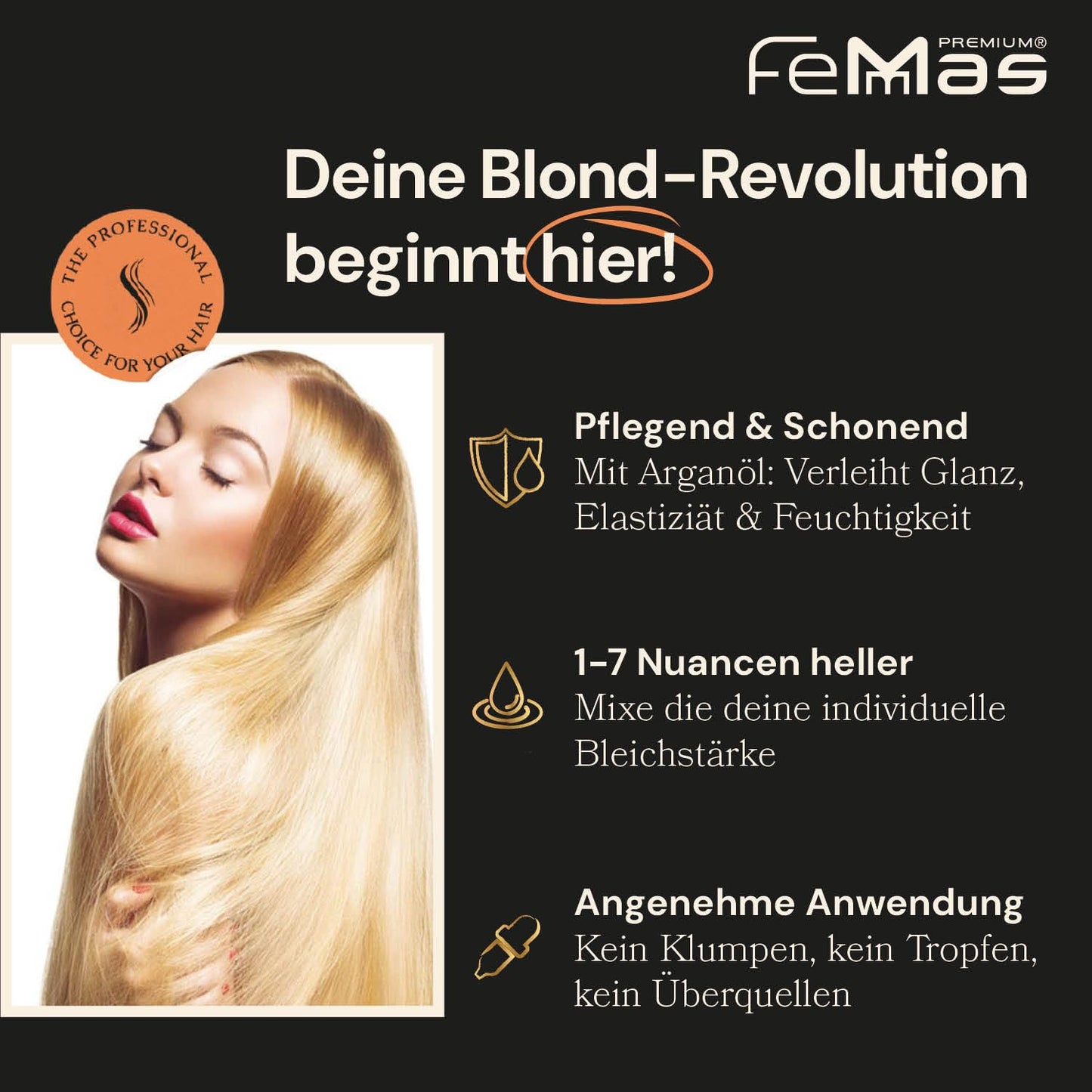 Blondier-Set für Haaraufhellung (mit Arganöl), Klassisch + 3% Oxydant