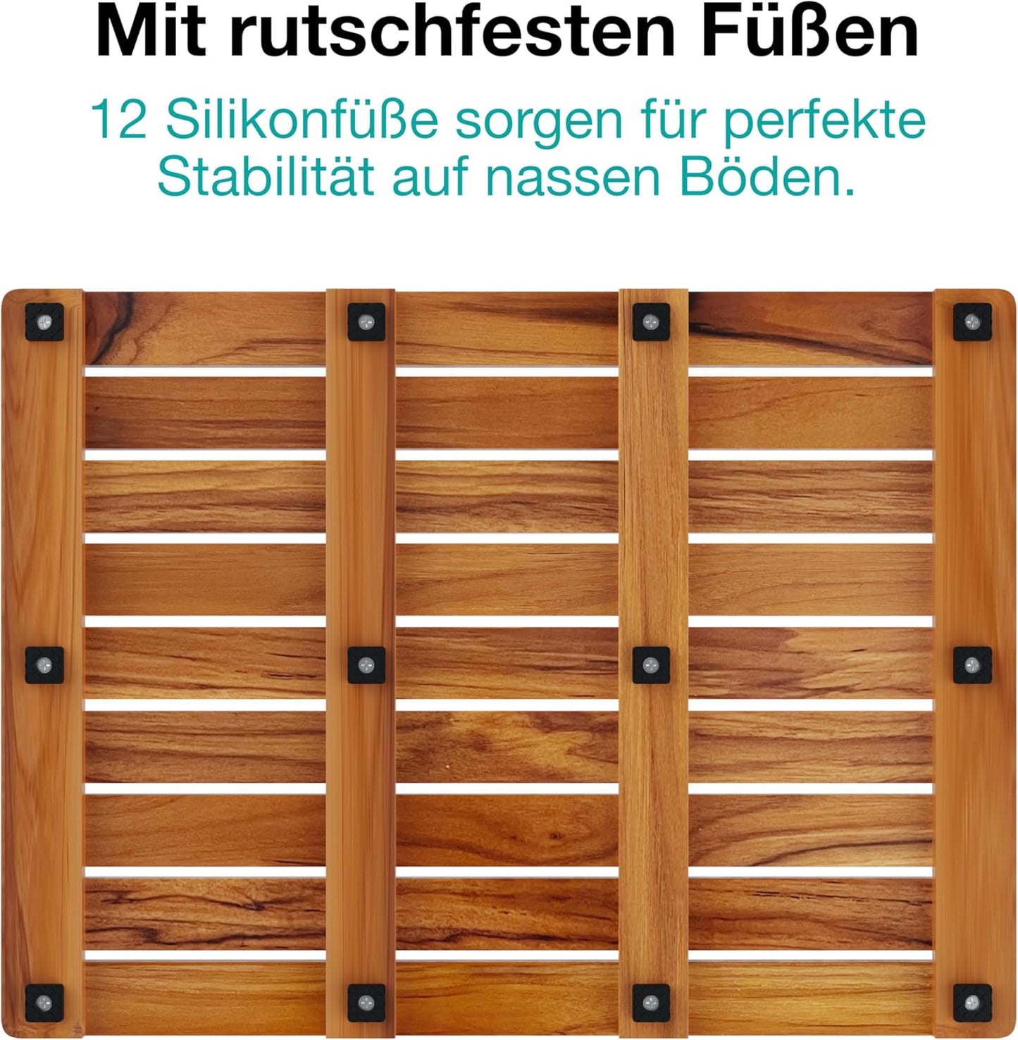 Teakholz Badematte, 61 x 45 cm, 61 X 45 Cm