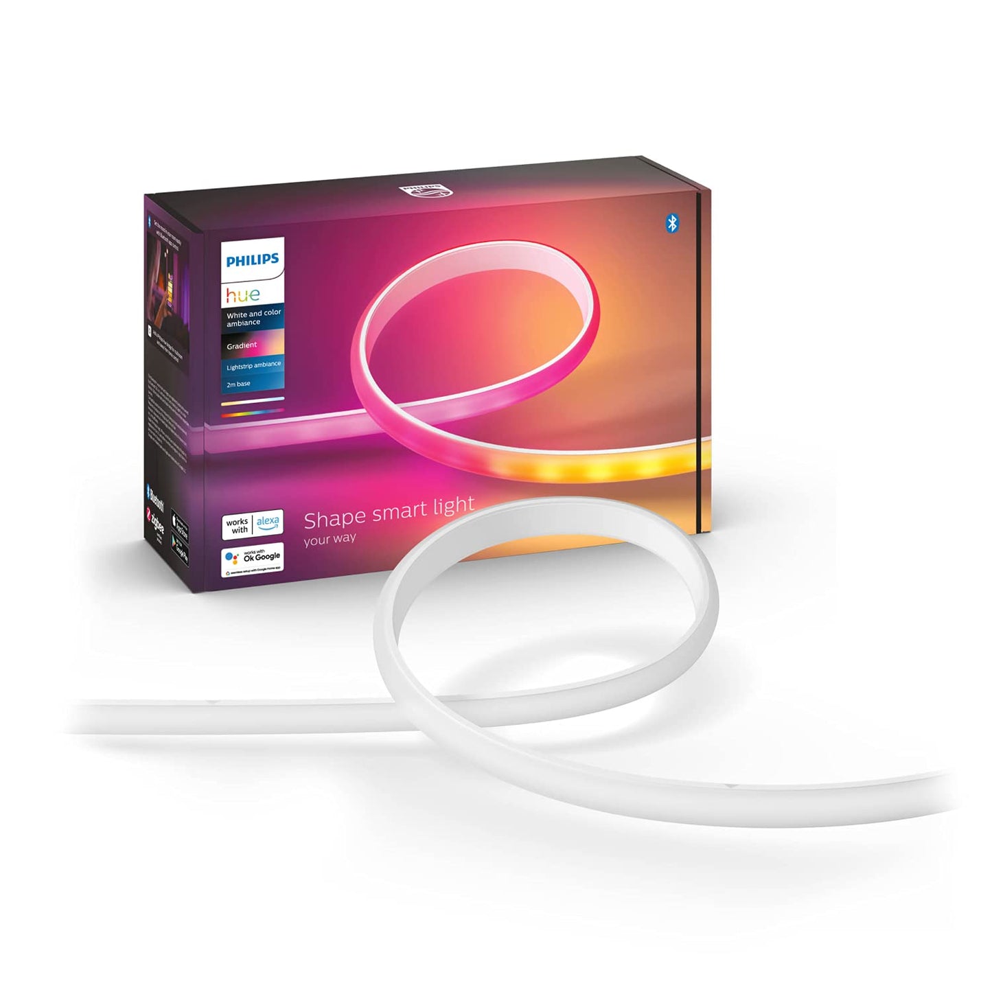 White & Color Ambiance Hue Gradient Lightstrip 2 Meter, LED-Streifen, Modern Single