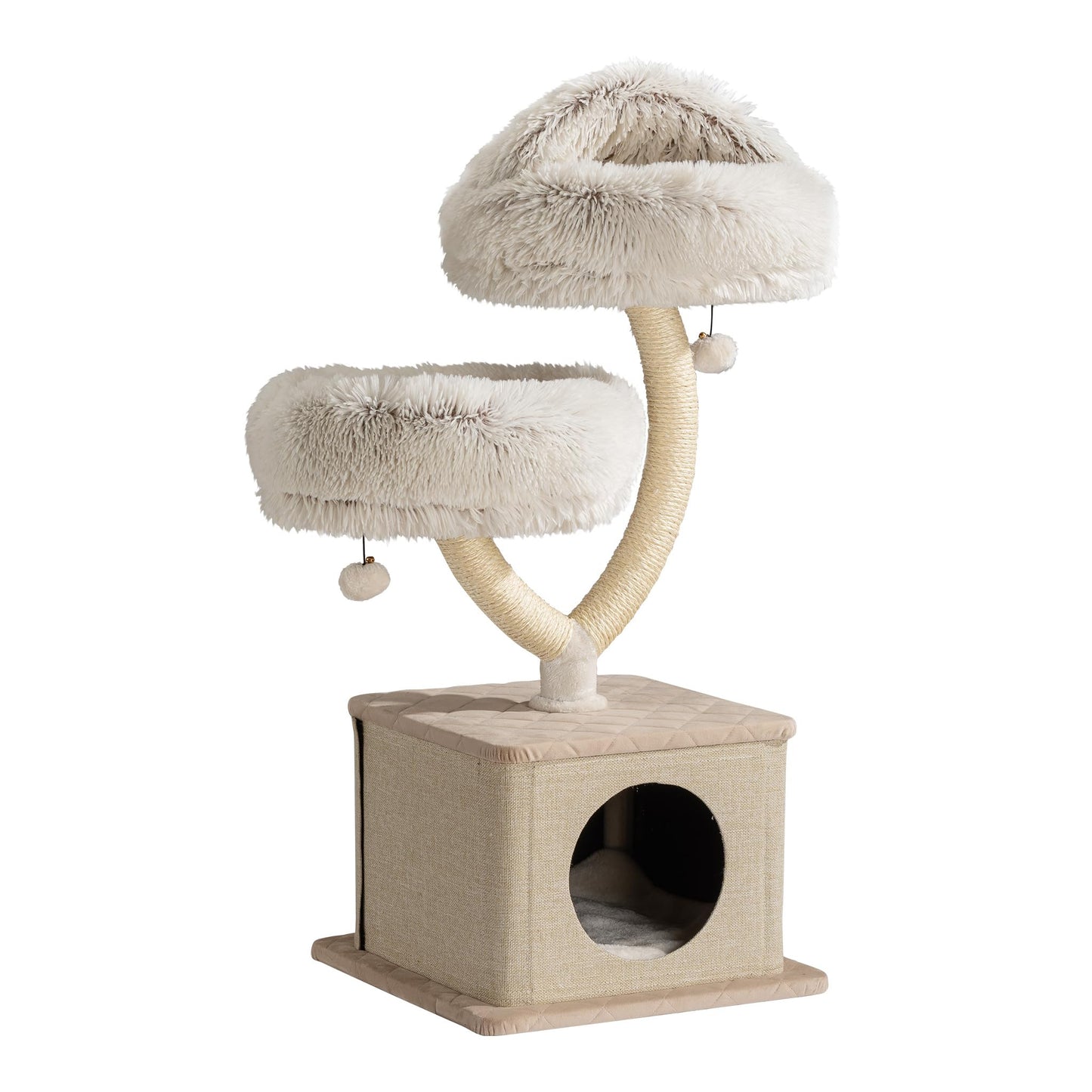 Kratzbaum mit Katzenhaus und Sisal, 95 cm