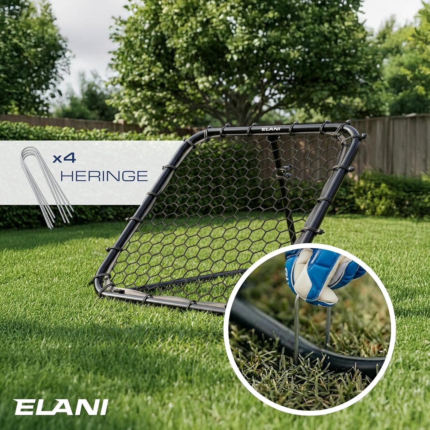 Rebounder für Fussball, Handball & Volleyball, Schwarz - Basic