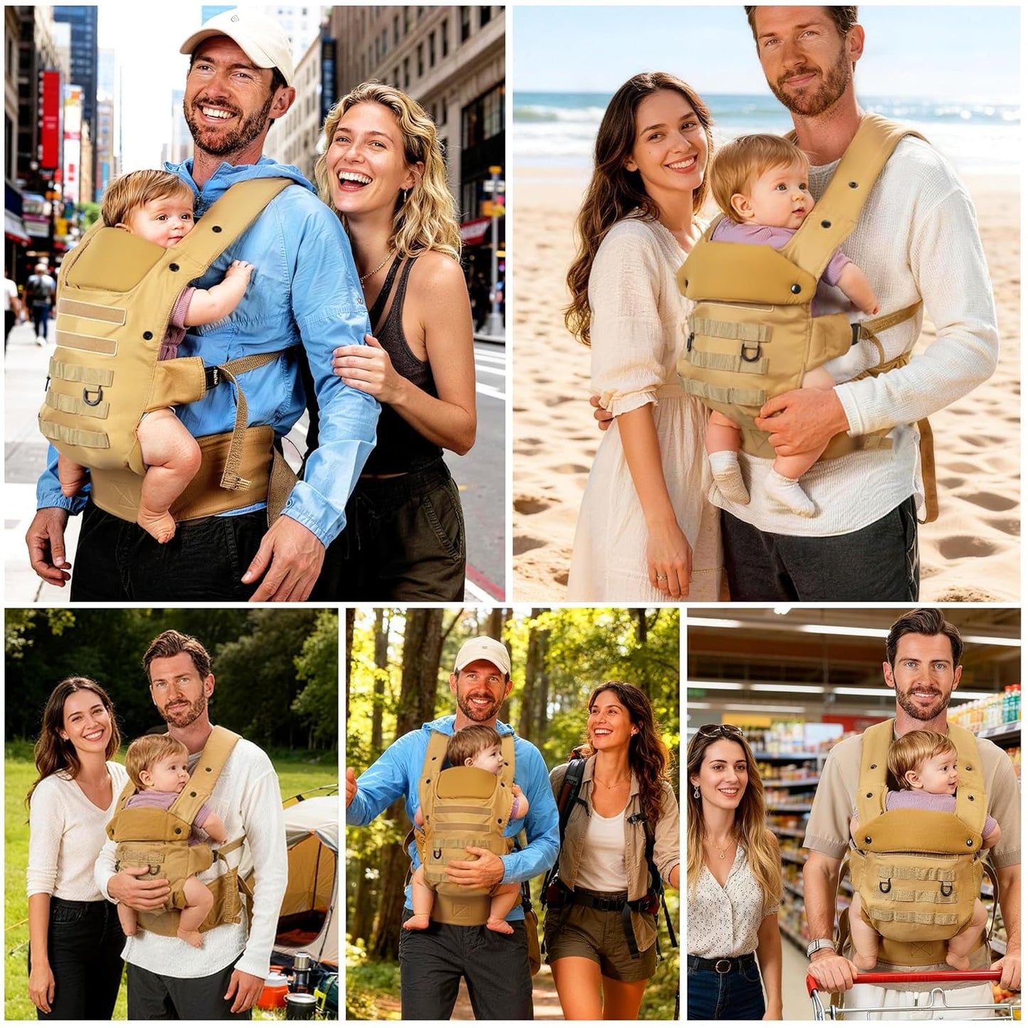 Ergonomische Babytrage, Khaki