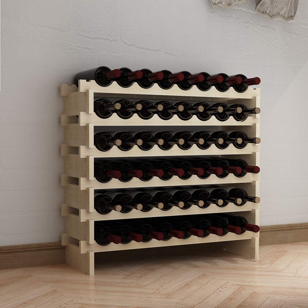 Weinregal mit 6 Ebenen für 48 Flaschen, 48 Flaschen