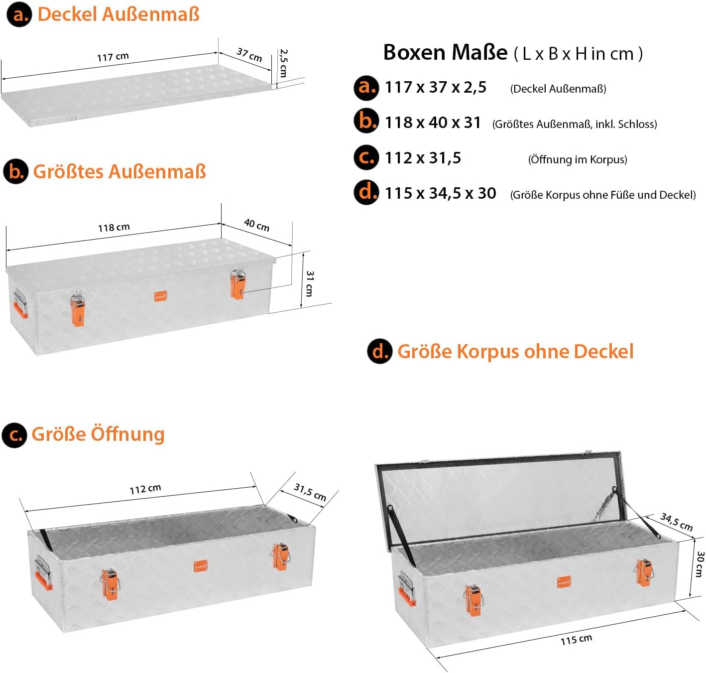 Aluminium Werkzeugkiste, 120 Liter
