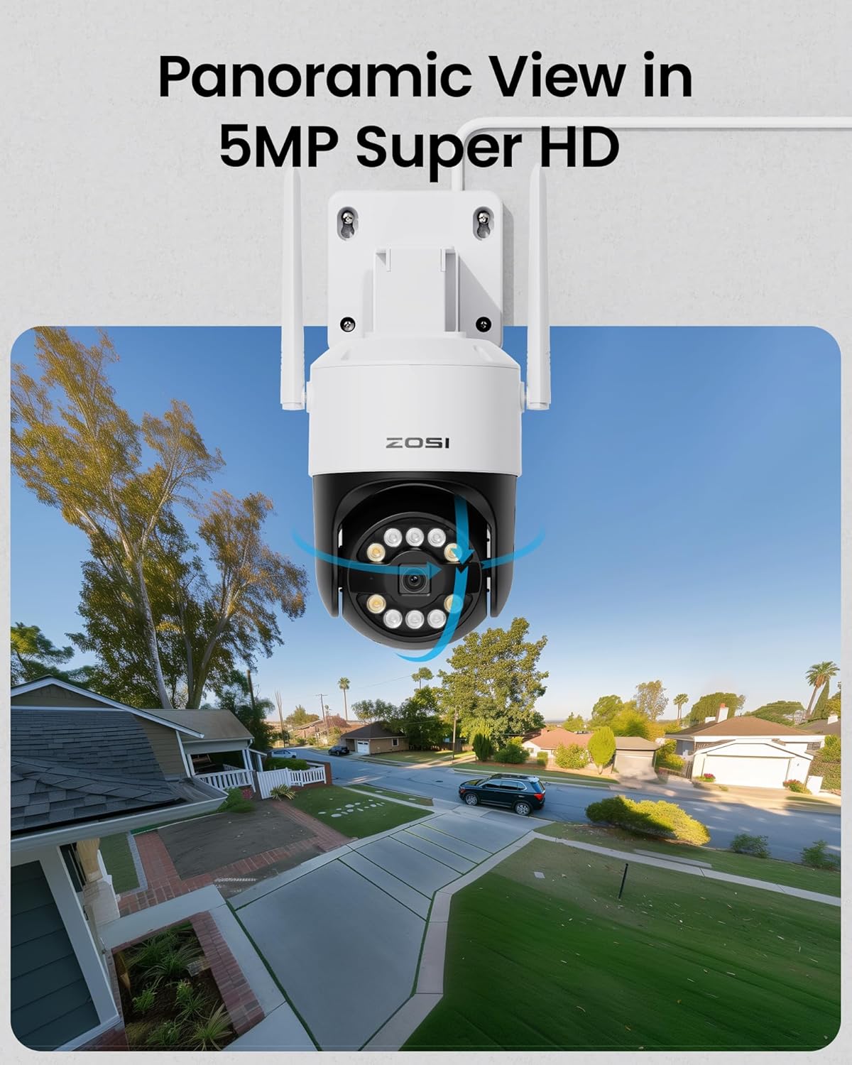 3K Wi-Fi 6 Outdoor Überwachungskamera 360°, C296 5MP, 5MP Wi-Fi 6, 1 Stück Kamera